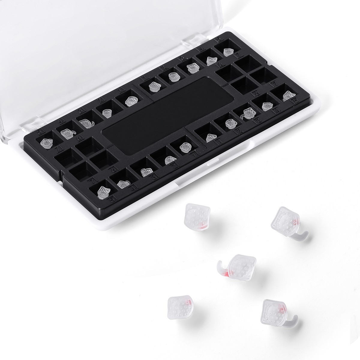 Mid-axis Dental Orthodontic Ceramic Clear Braces Brackets Roth 0.022 Hooks 345