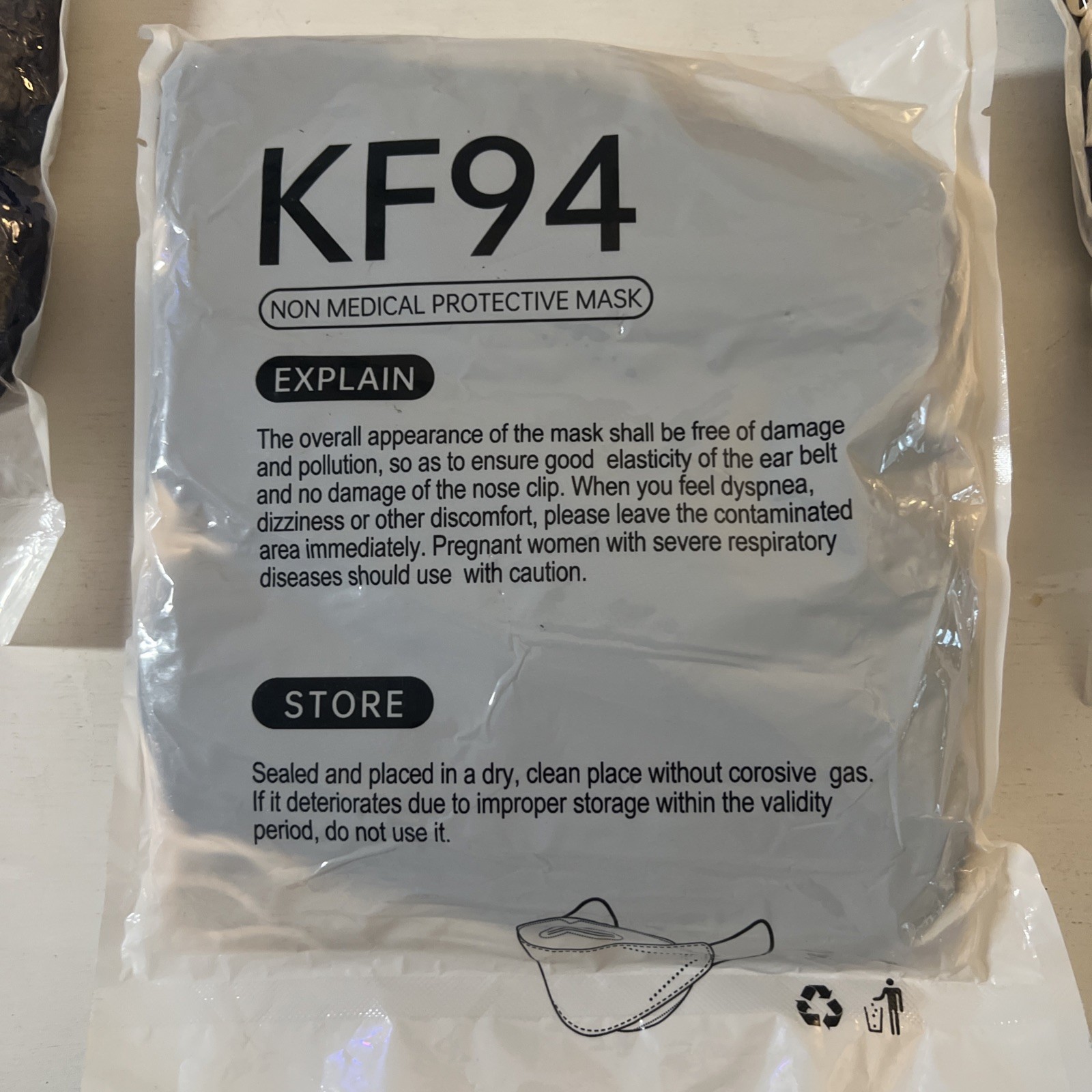 Korean Version KF94 Type Protective Disposable Face Masks 60Pcs Adult Mens Mask