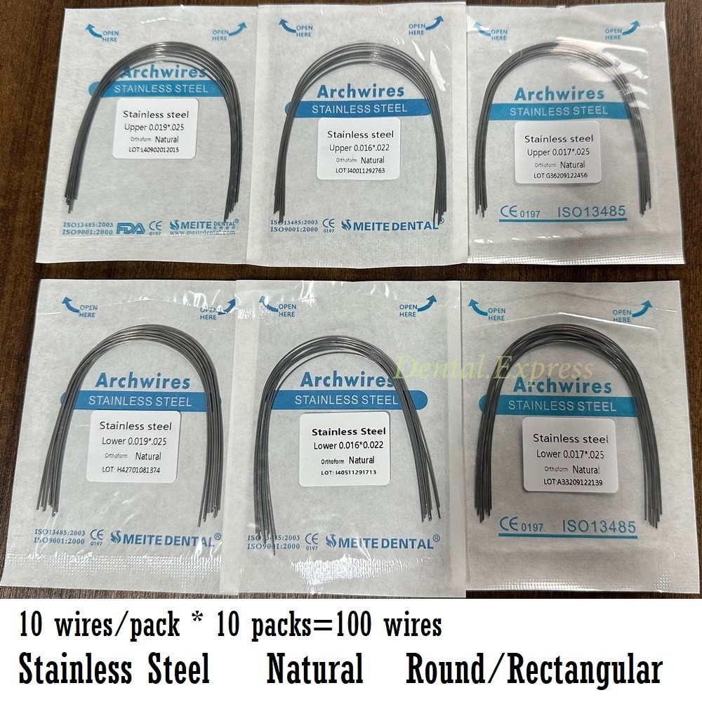 Dental S.S Orthodontic Arch Wire Stainless Steel Round Rectangular Natural Form