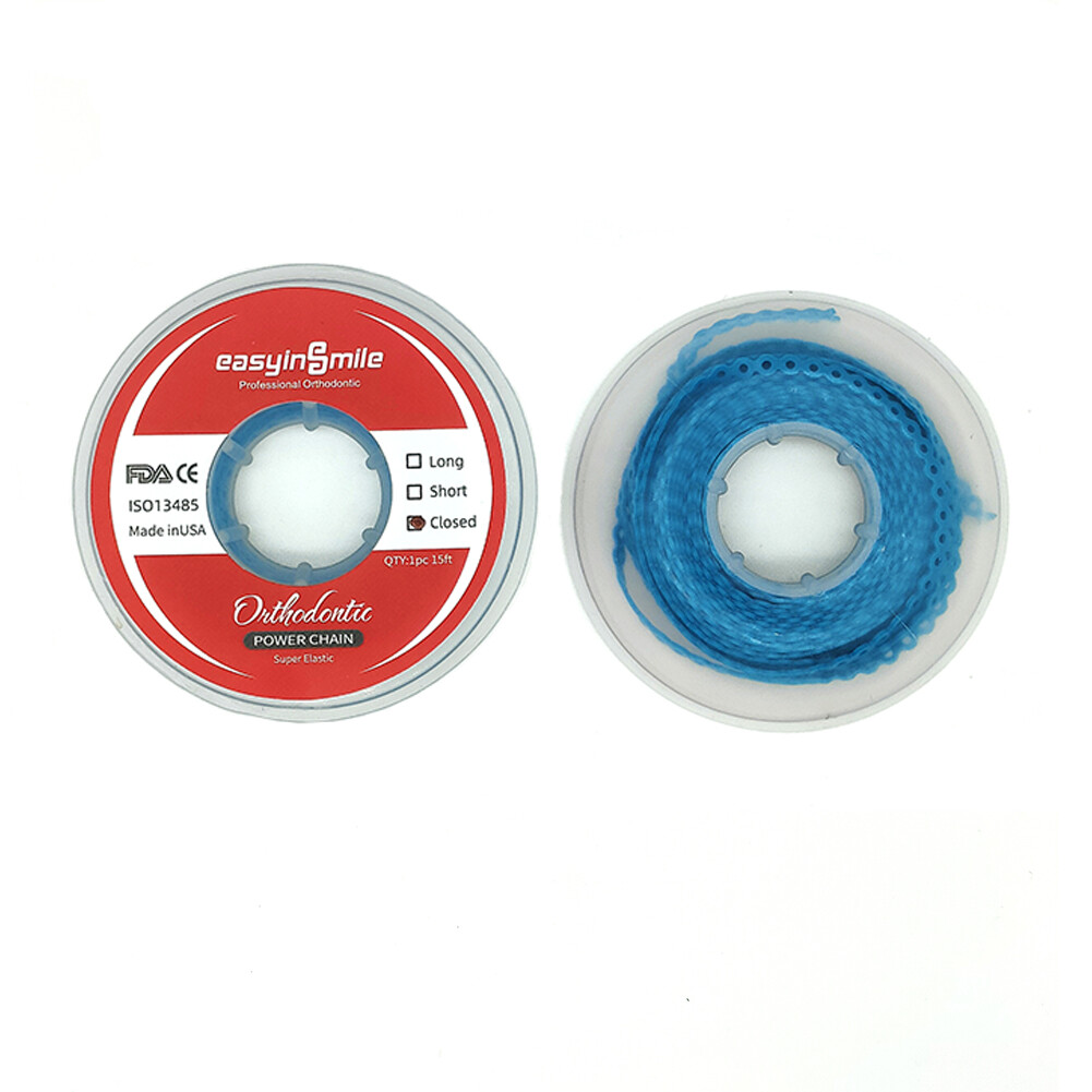 Dental Orthodontic Power Chains Elastic Braces Rubber Bands Short Long Closed
