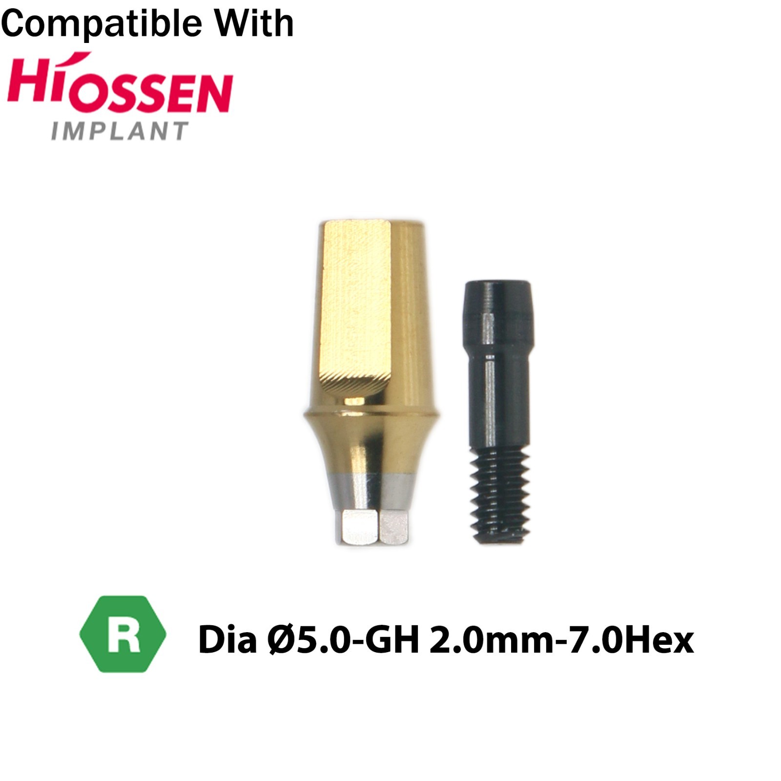 Titanium Straight Transfer Abutment Compatible with Osstem Hiossen Mini/Regular