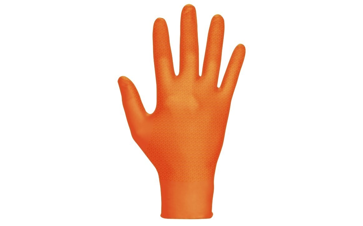 SAS Safety Astro-Grip Orange Nitrile Gloves, 7 mil Thick, 1000/Cs (M-2XL)