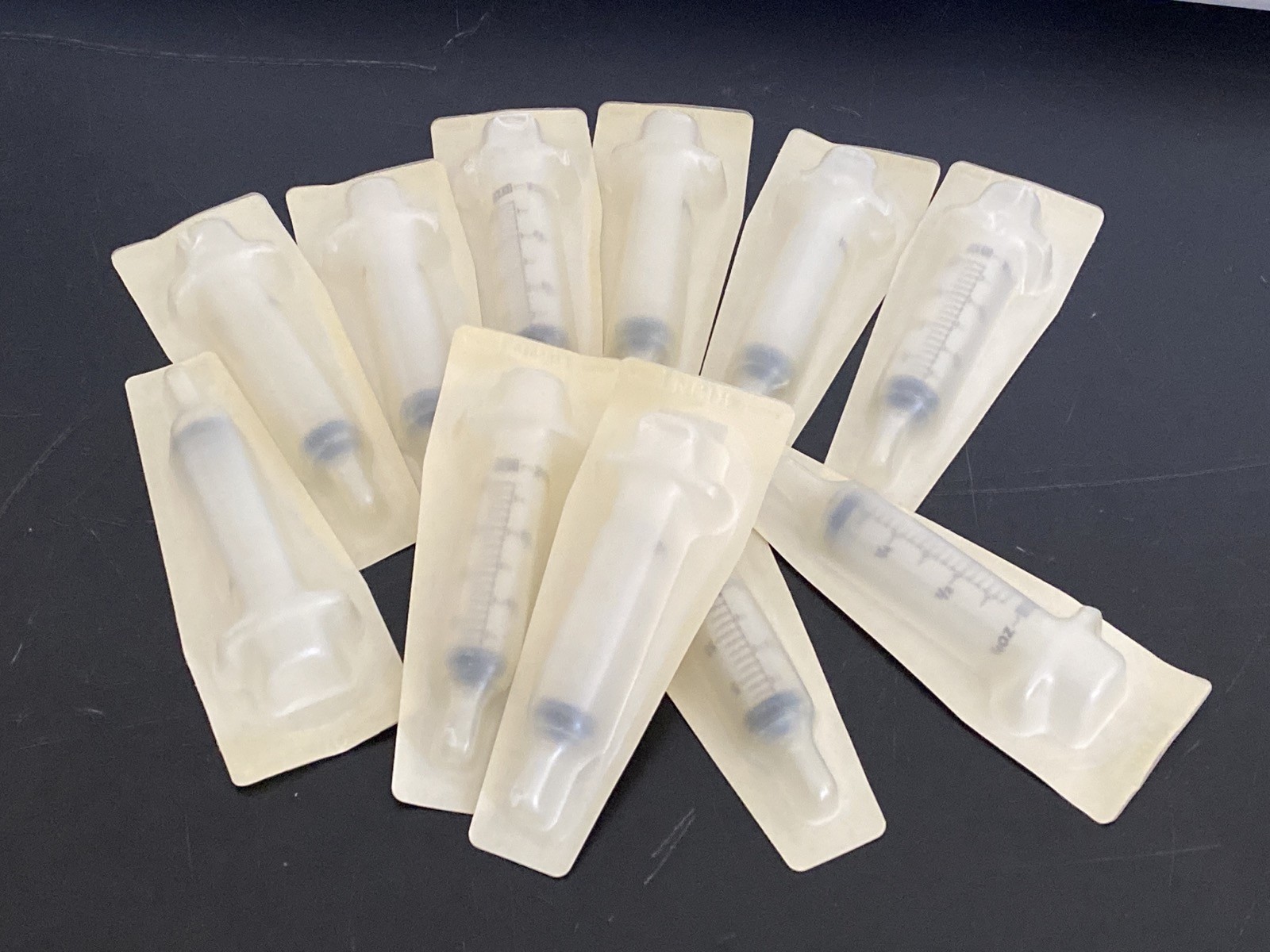 (Lot of 11) Plastic 20mL Disposable Luer-Lok Tip Plastic Single-Use Syringes