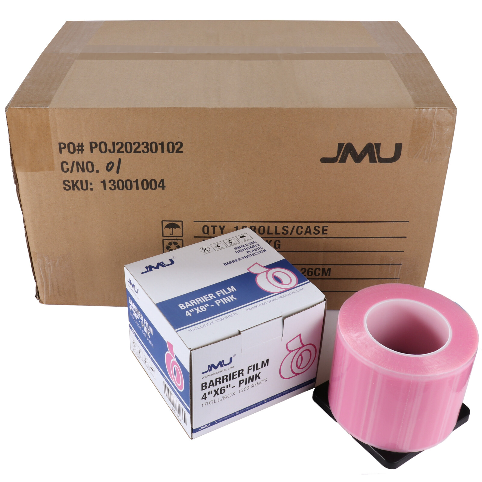 JMU Dental Barrier Film Pink 4″x6″ 1200 Sheets Thickness 0.05mm
