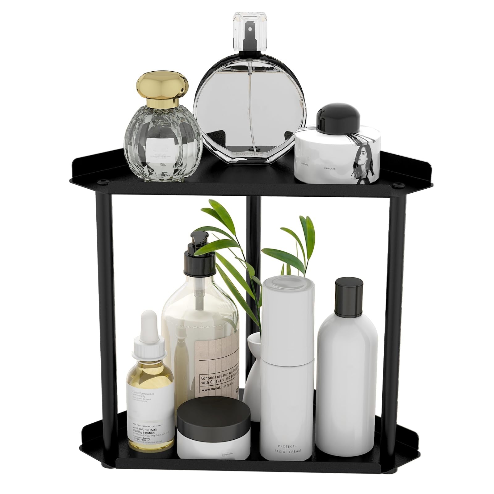 FLE Corner Bathroom Counter Organizer Shelf – Space-Saving Multi-Tier Storage