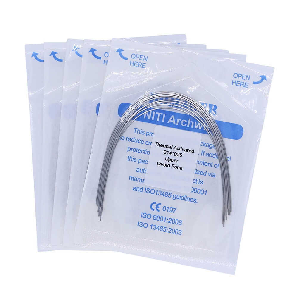 30×Dental Orthodontic Niti Thermal Activated Rectangular Arch Wires 14×25 Upper