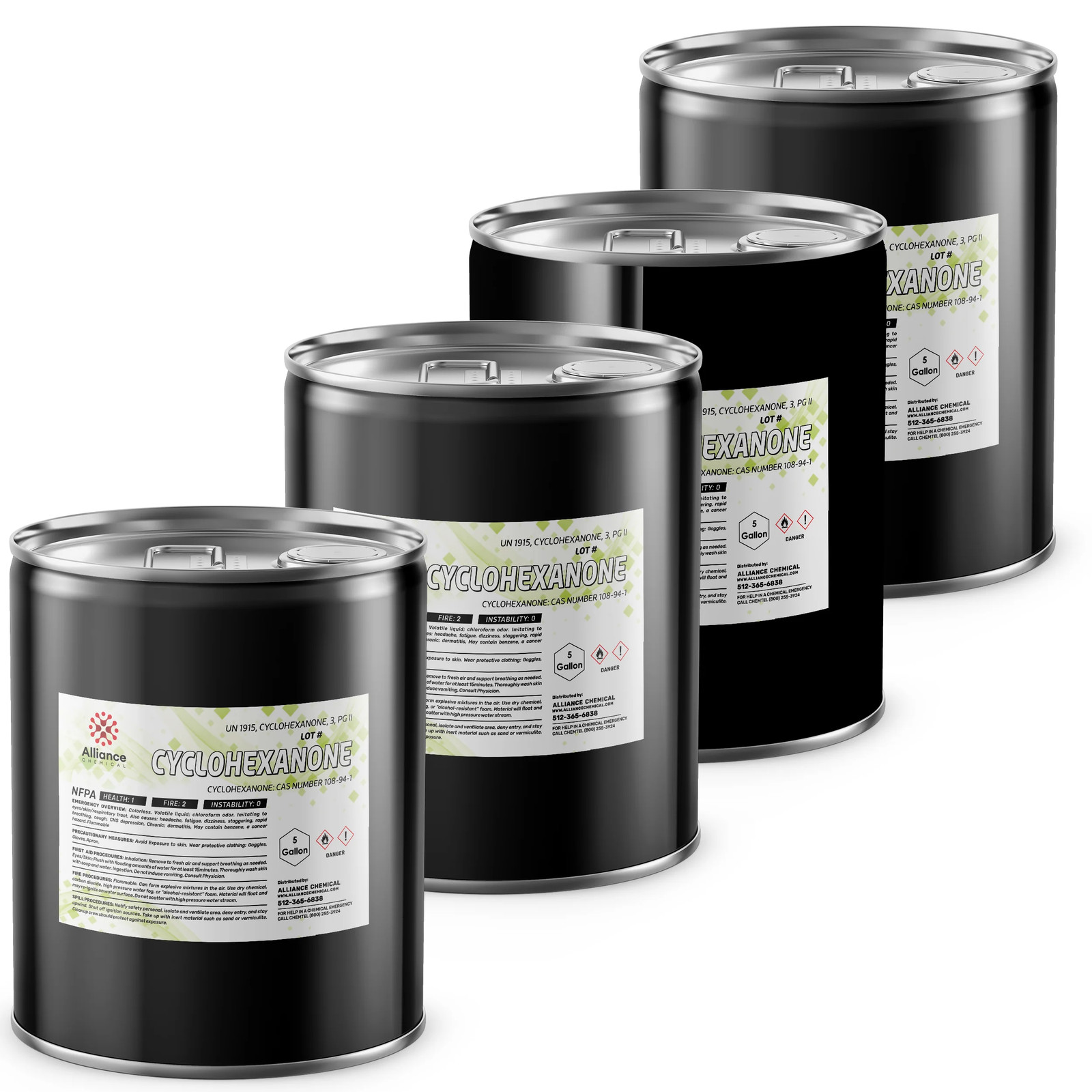Cyclohexanone ACS Grade – 4 x 5 Gallon Pails