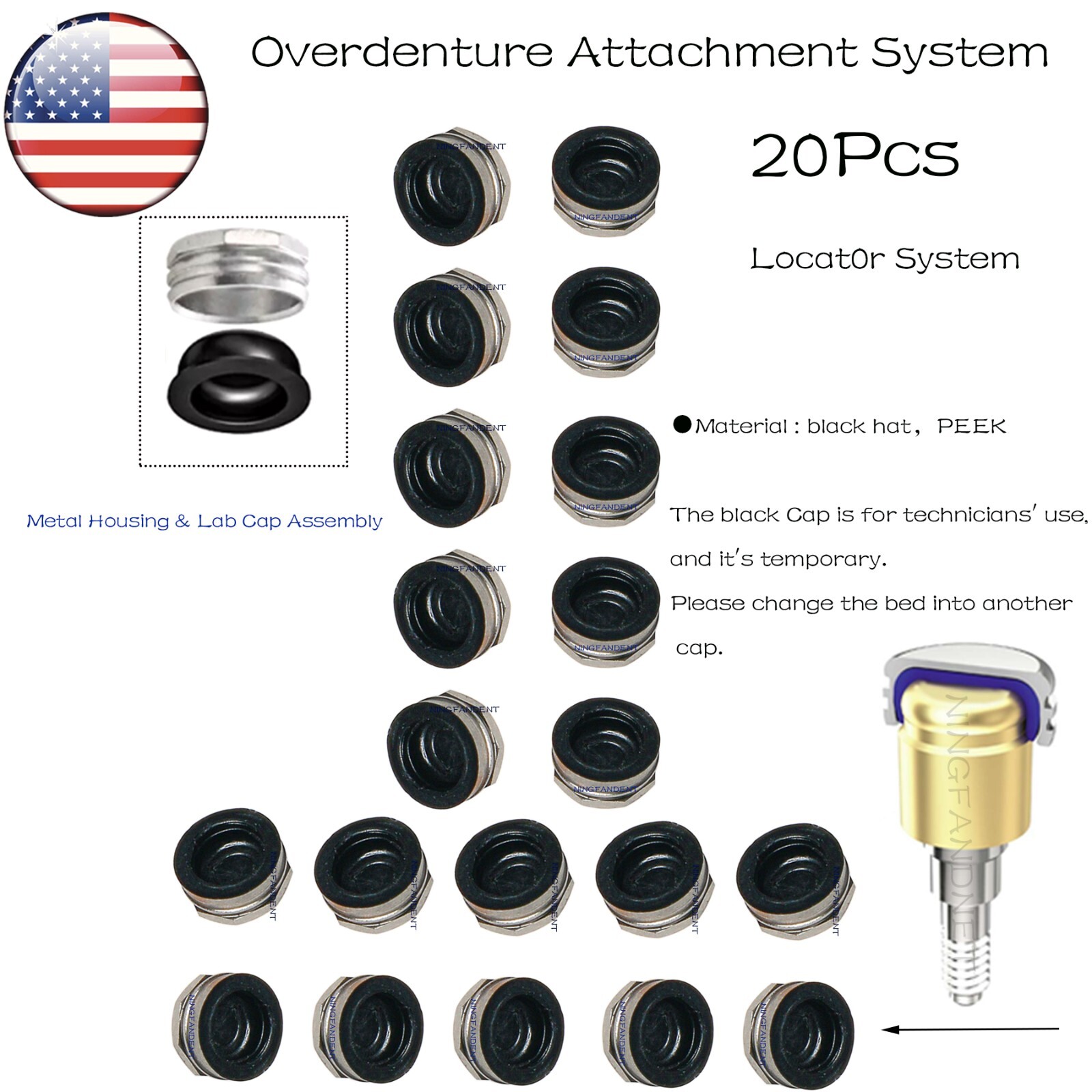 US Locator Tapered Abutment 1-5.0mm height for Zimmer TSV3.5 Mis Adin Implants