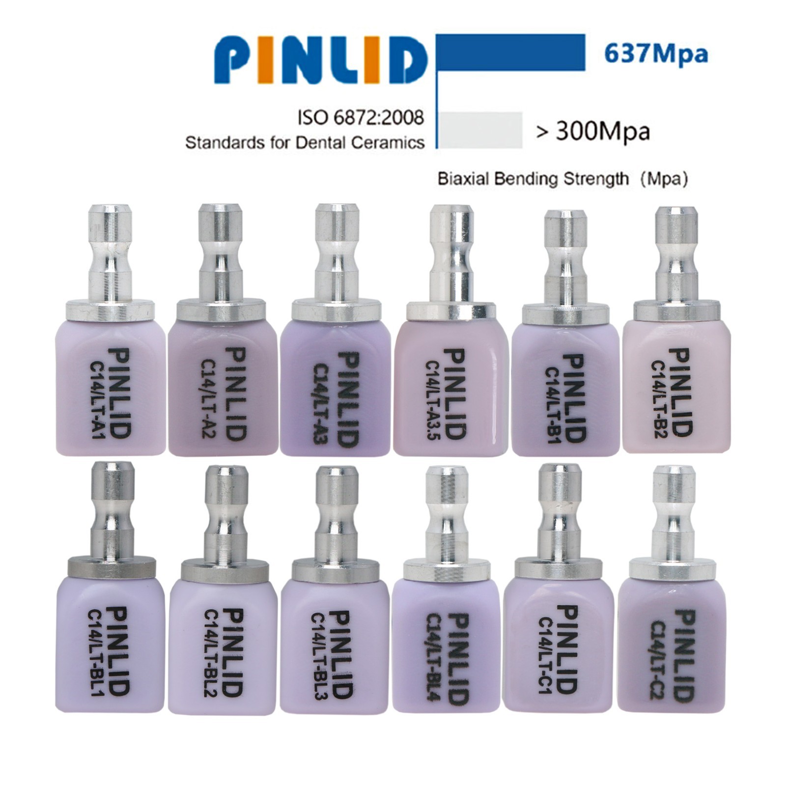 US LT C14 Dental Lithium Disilicate Blocks Glass Ceramic Emax for CEREC CAD/CAM