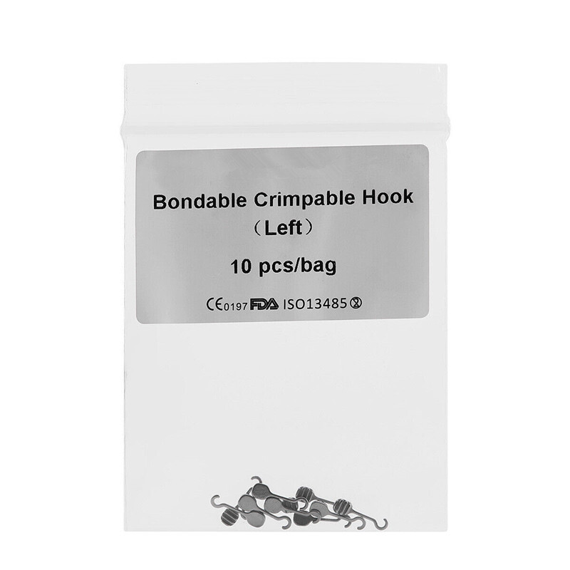10 Pcs/Bag Dental Orthodontic Bonding Crimpable Hook Adhesive Hooks Arch Wire