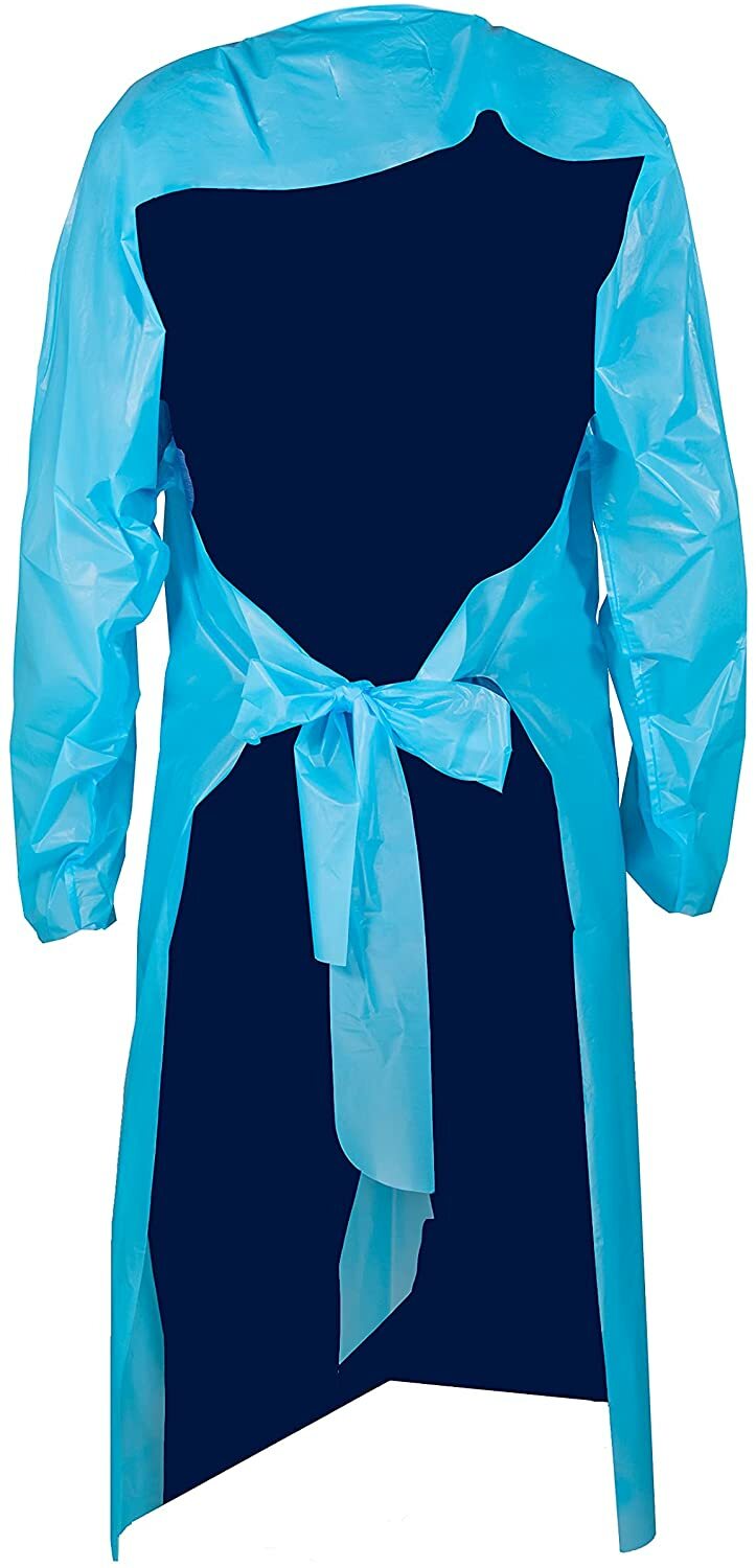 Disposable CPE Gown, Polyethylene Medical Isolation Gown 20/40/60/80/100 PCS