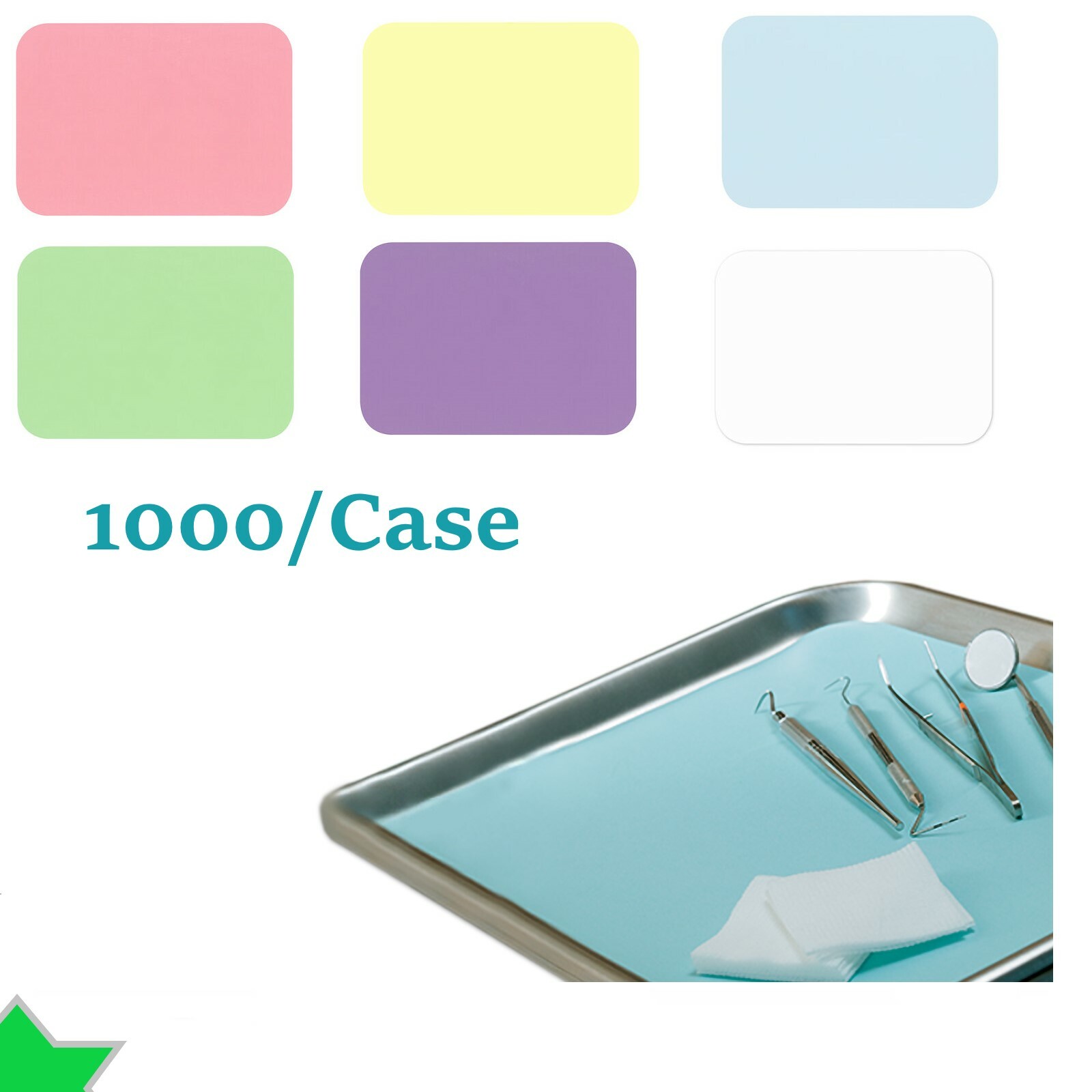 Dental Paper Tray Covers For Size B (Ritter) Trays, Pick Color, Up to 2000/Cs