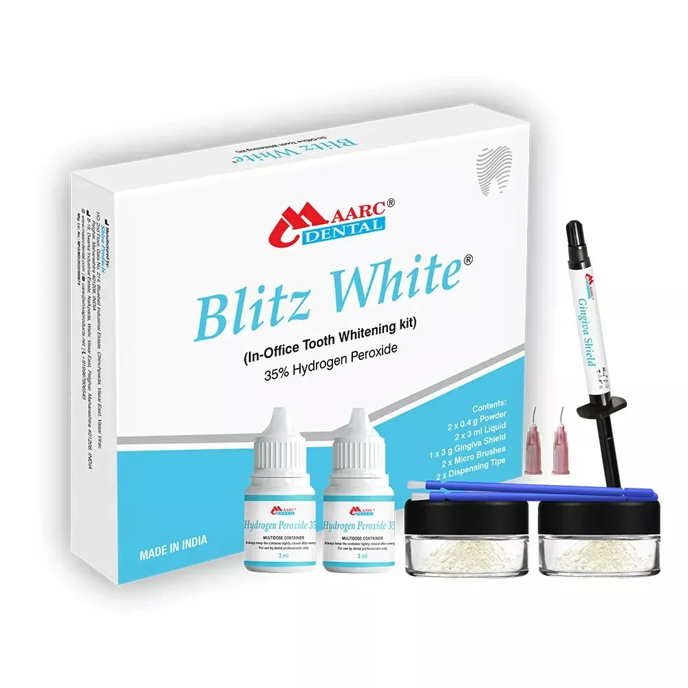 Maarc Blitz White Bleaching Kit 35 HP Based In-Office Tooth Whitening Kit.