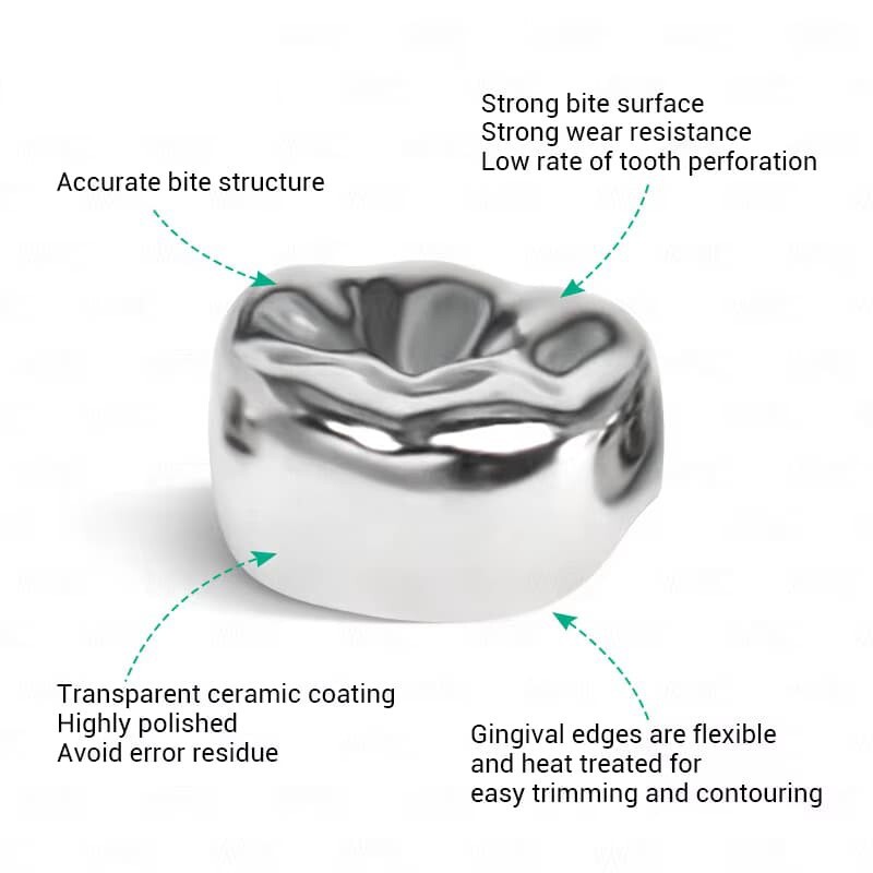 Dental Stainless Steel Primary Pediatric Pedo Molar Crowns Baby Kids Teeth Crown