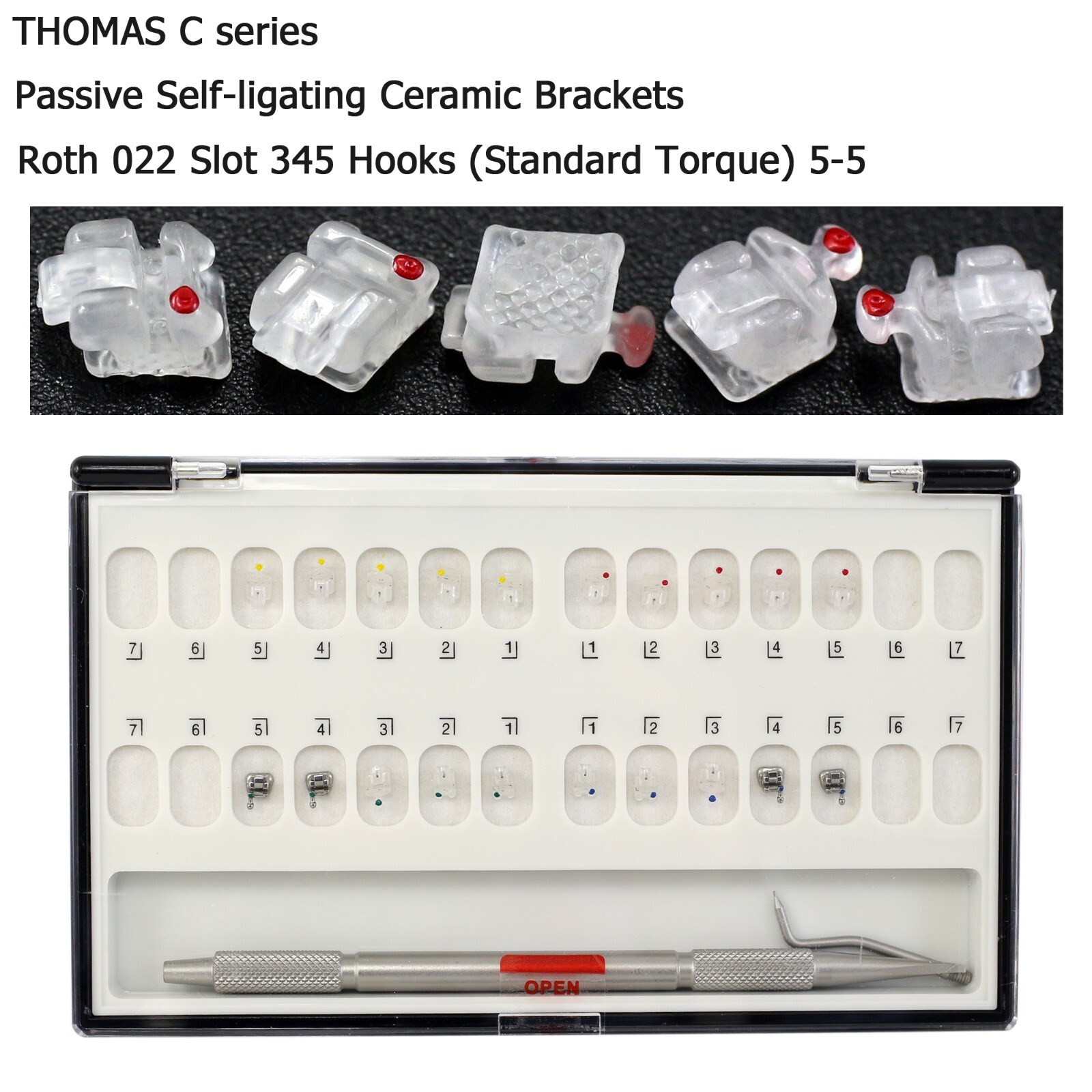 Dental Orthodontic Brackets Self Ligating Ceramic Braces Roth MBT Empower Clear