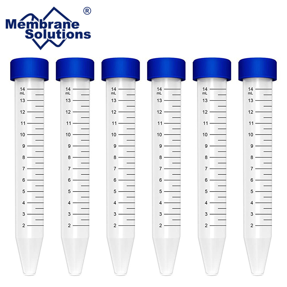 50X 15ml Plastic Centrifuge Test Tube Vial Container Self Standing Screw Cap New