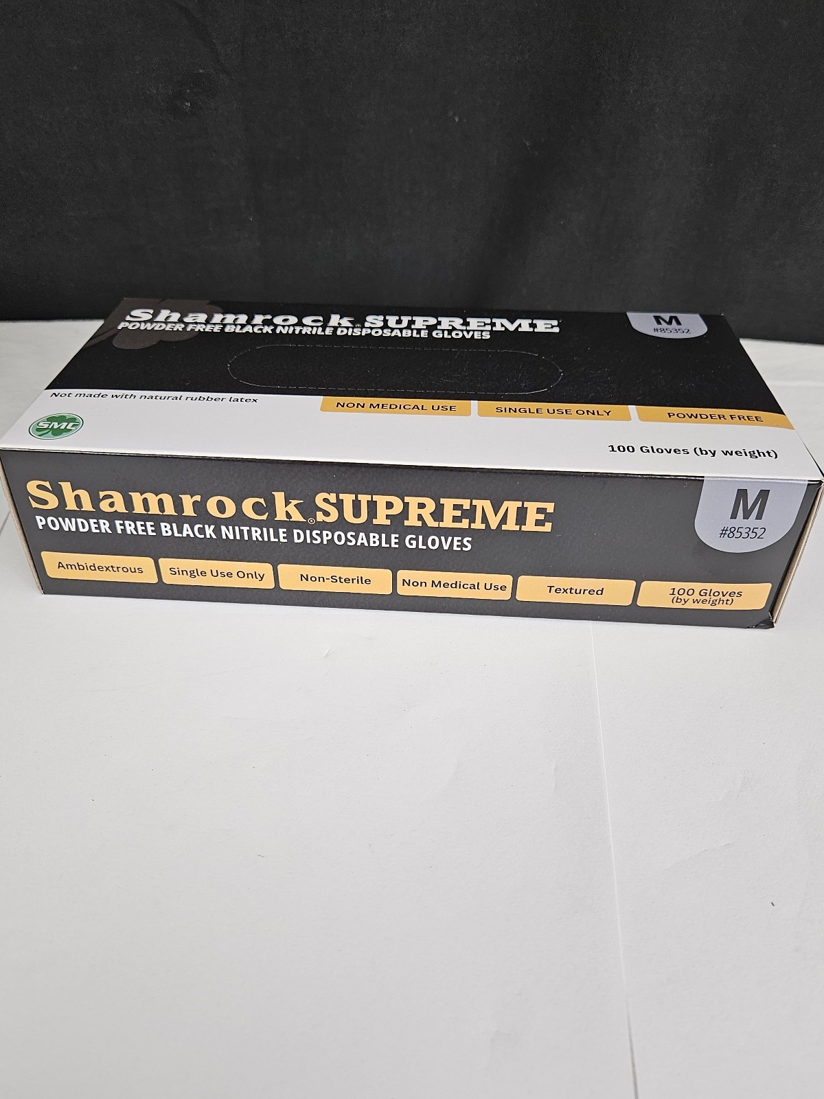 Shamrock Supreme Powder Free Black Nitrile Disposable Gloves