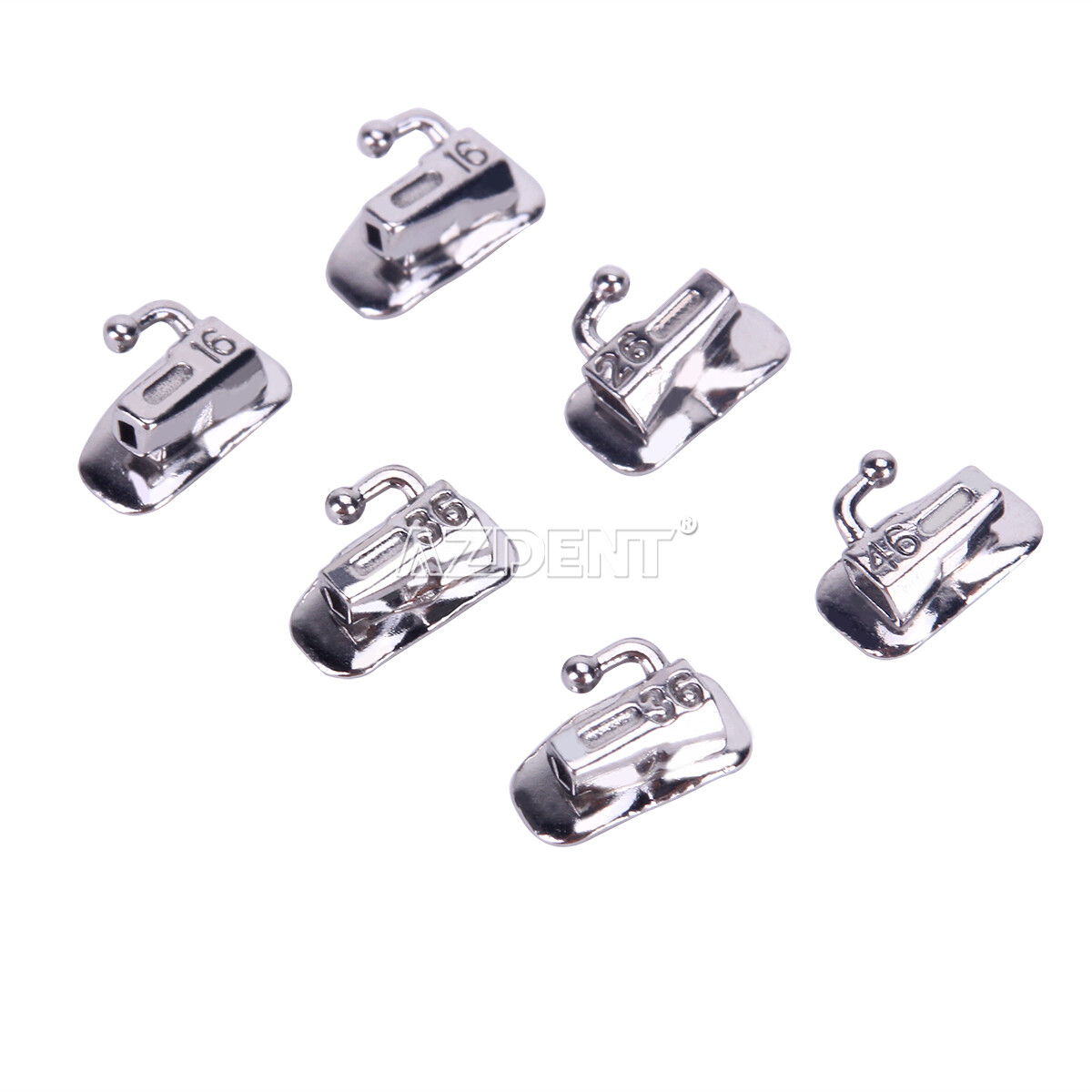 AZDENT Dental Orthodontic Sgl Buccal Tubes 1st 2nd Molar Tube Roth MBT.022 .018