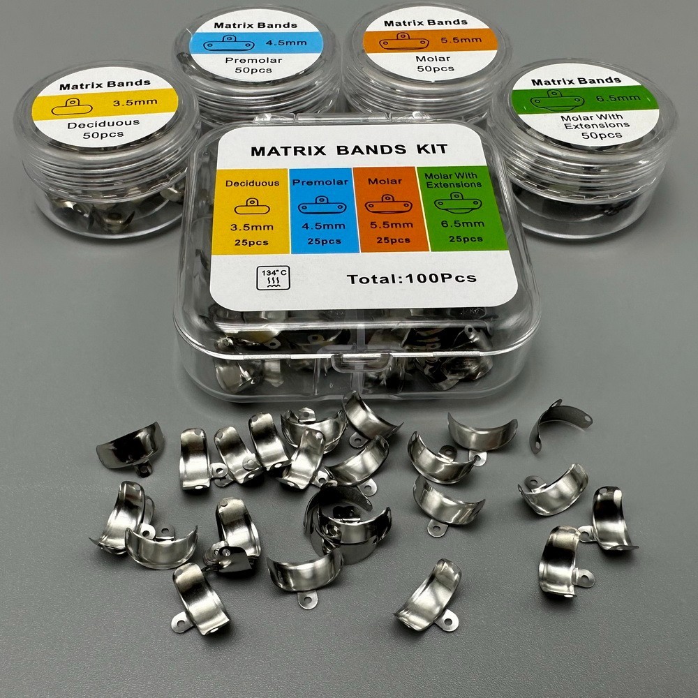 Dental Nickel Titanium Clamping Ring Matrix Bands Sectional Contoured Matrix