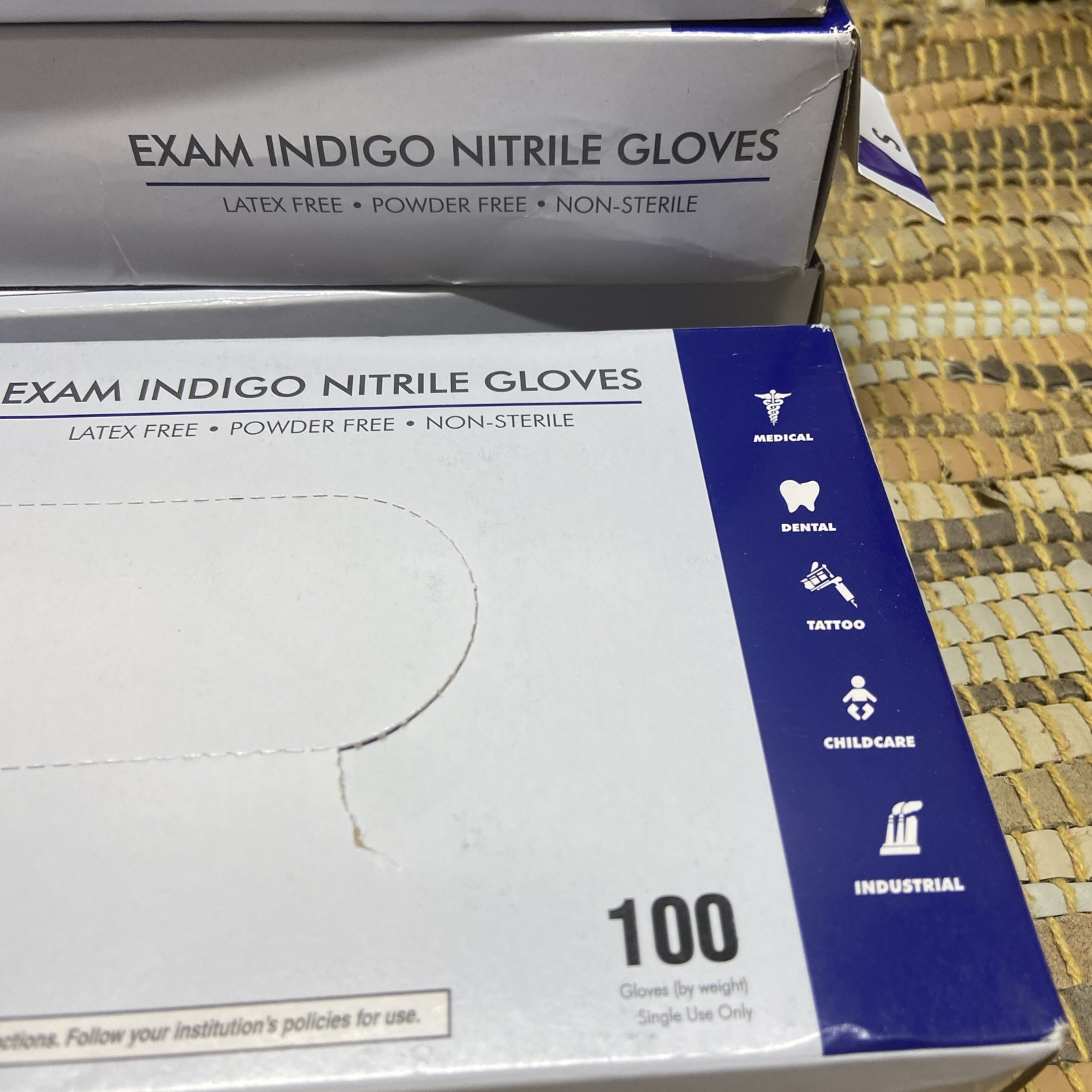4x 1st Choice Indigo Nitrile Disposable Exam/Medical Gloves 3 Mil Latex-Free 100