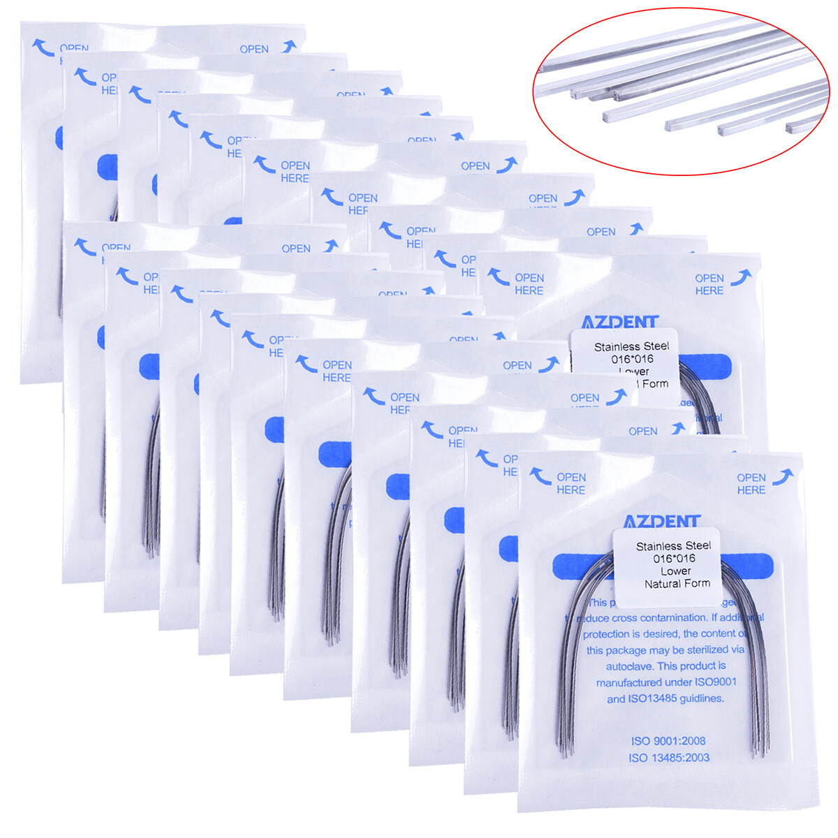 10pcs/pack AZDENT Dental Orthodontic Stainless steel Arch Wire (rectangular)