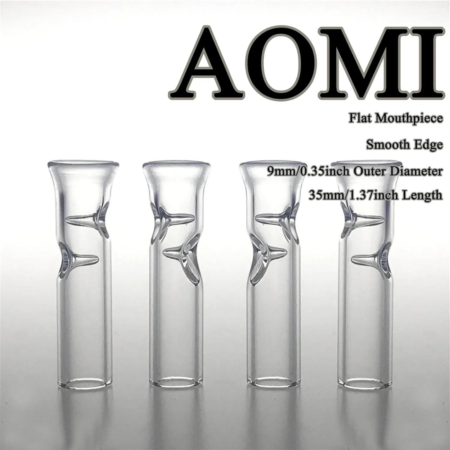 Reusable Glass Filter Tips Mouthpieces, Glass Tip Ø9mm Outer Diameter 35mm Lengt