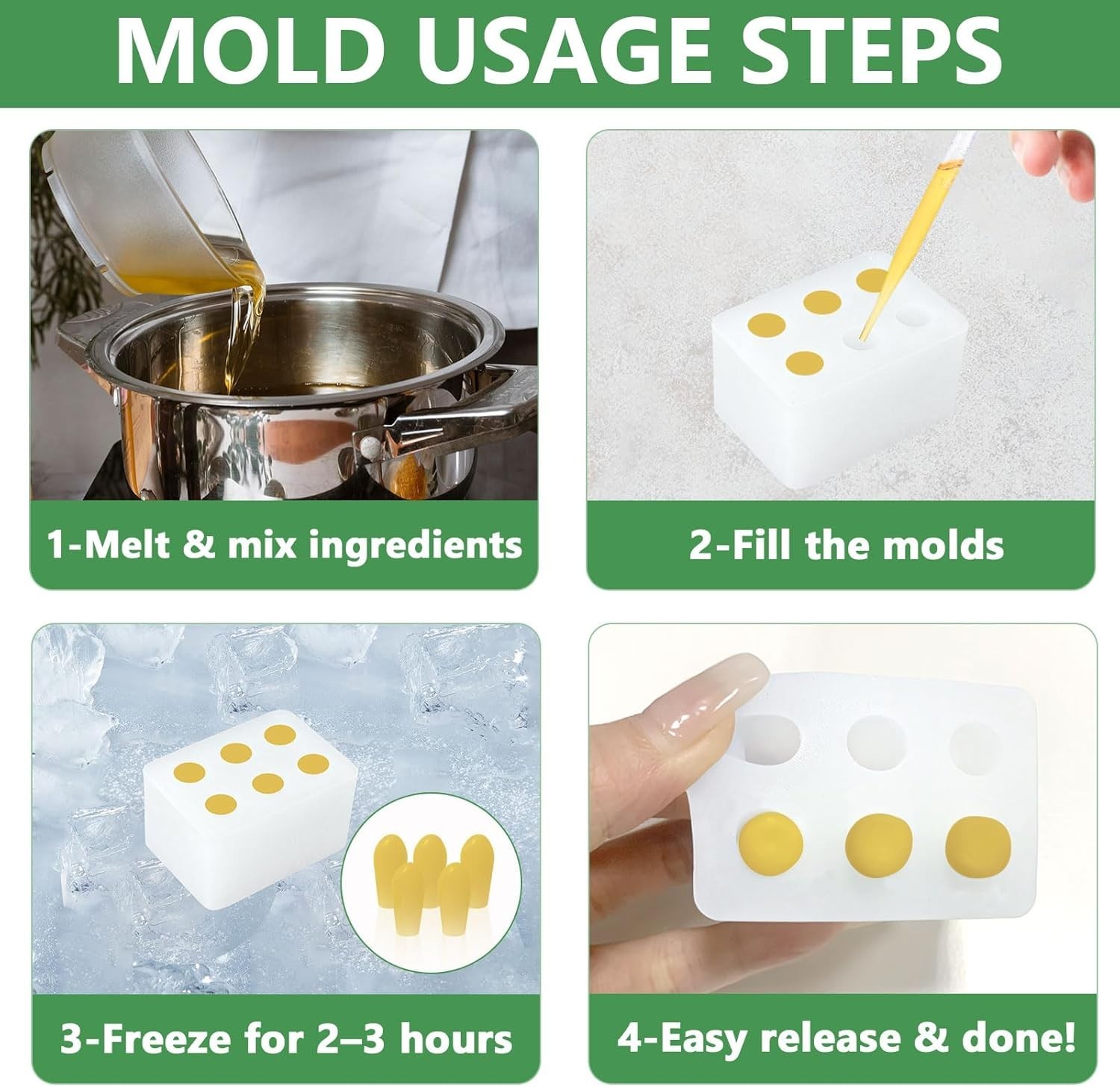 Reusable Suppository Molds Kit,2Ml, Silicone Suppository Molds | Kit Includes 4