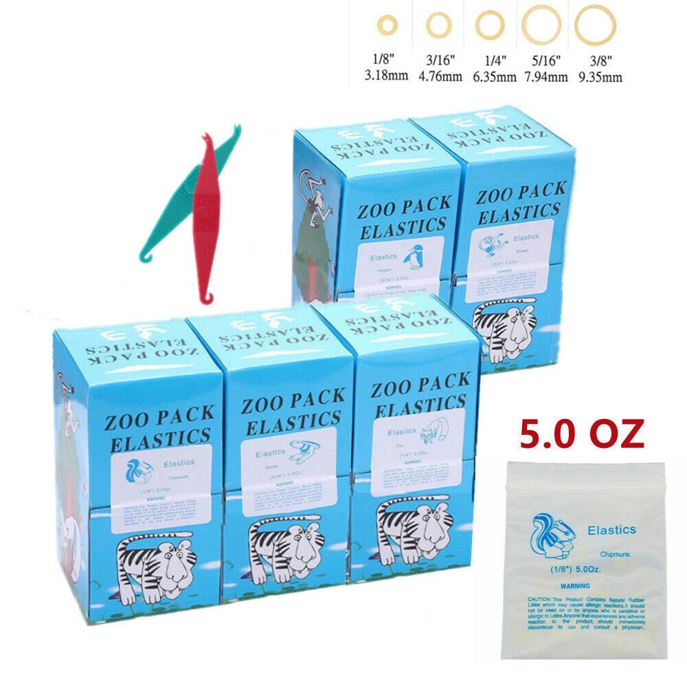 Dental Orthodontic Rubber Bands Ortho Elastics Latex Braces 15 Sizes For Choice