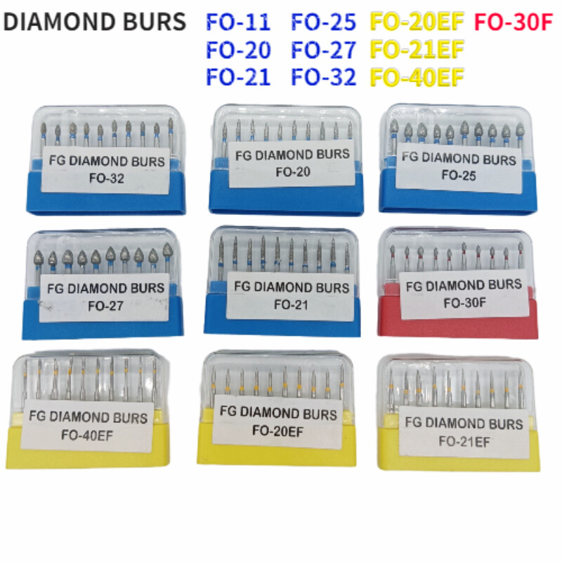 Dental FG Diamond Burs for High Speed Handpiece Friction Grip 5pcs/pack