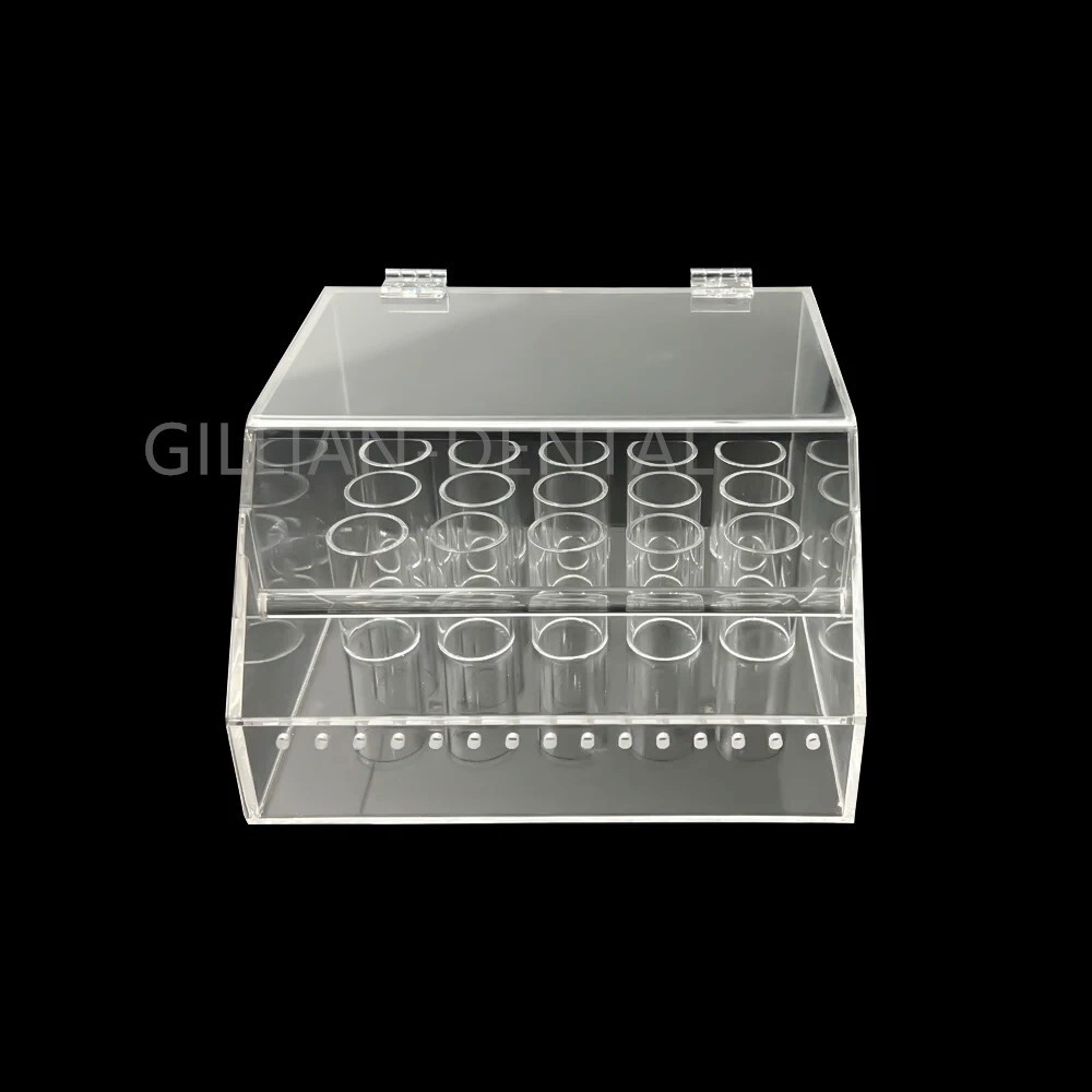 1 Box Dental Orthodontic Elastics Power Chains Ligature Ties Holder Acrylic Case
