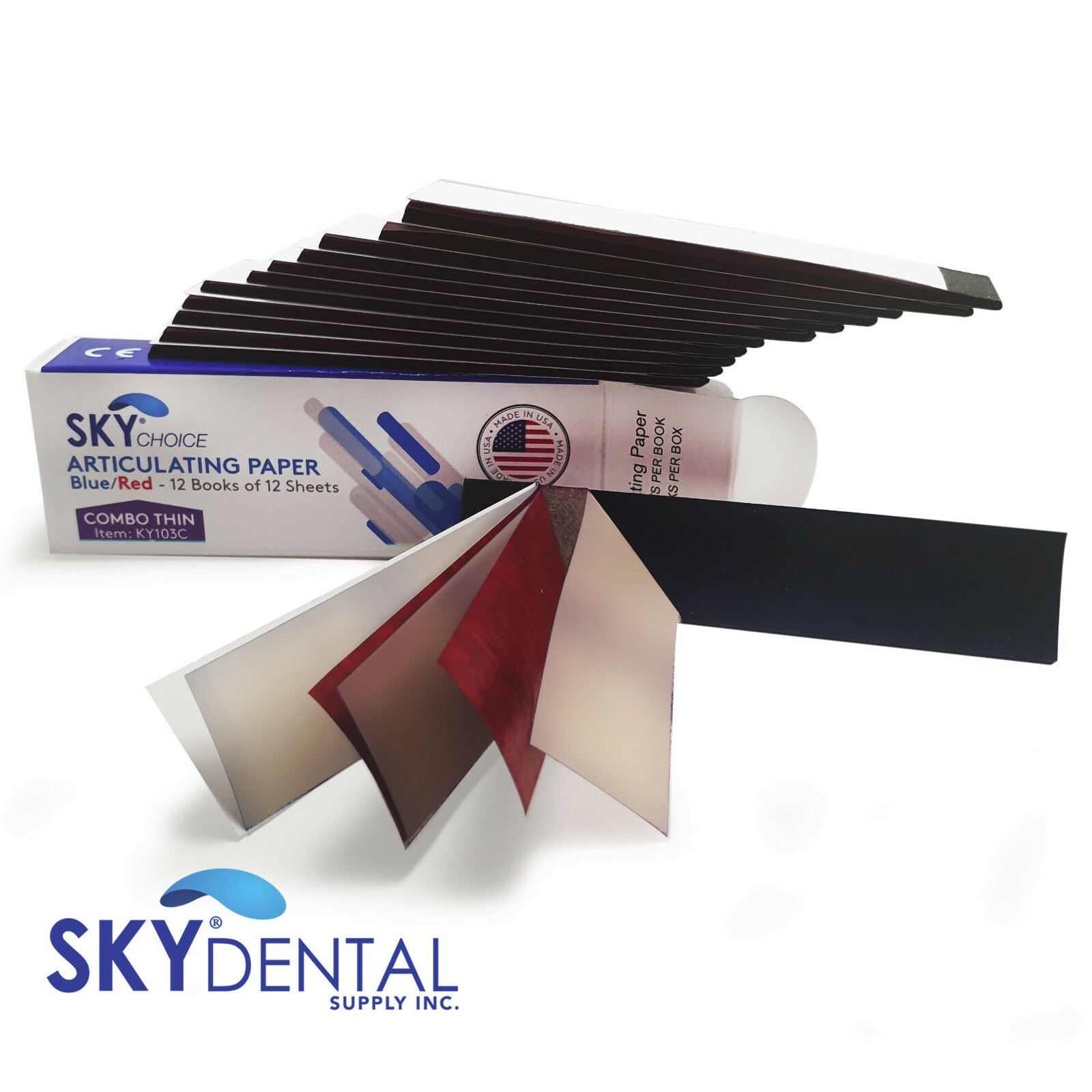 Sky Choice Articulating Paper Combo Red/Blue 71 Microns 12 Books/Box