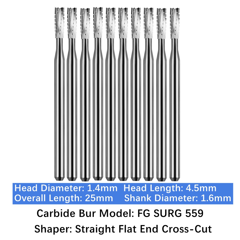 10-100pcs 25mm Dental Surgical Round Carbide Burs FG SURG 559 Friction Grip