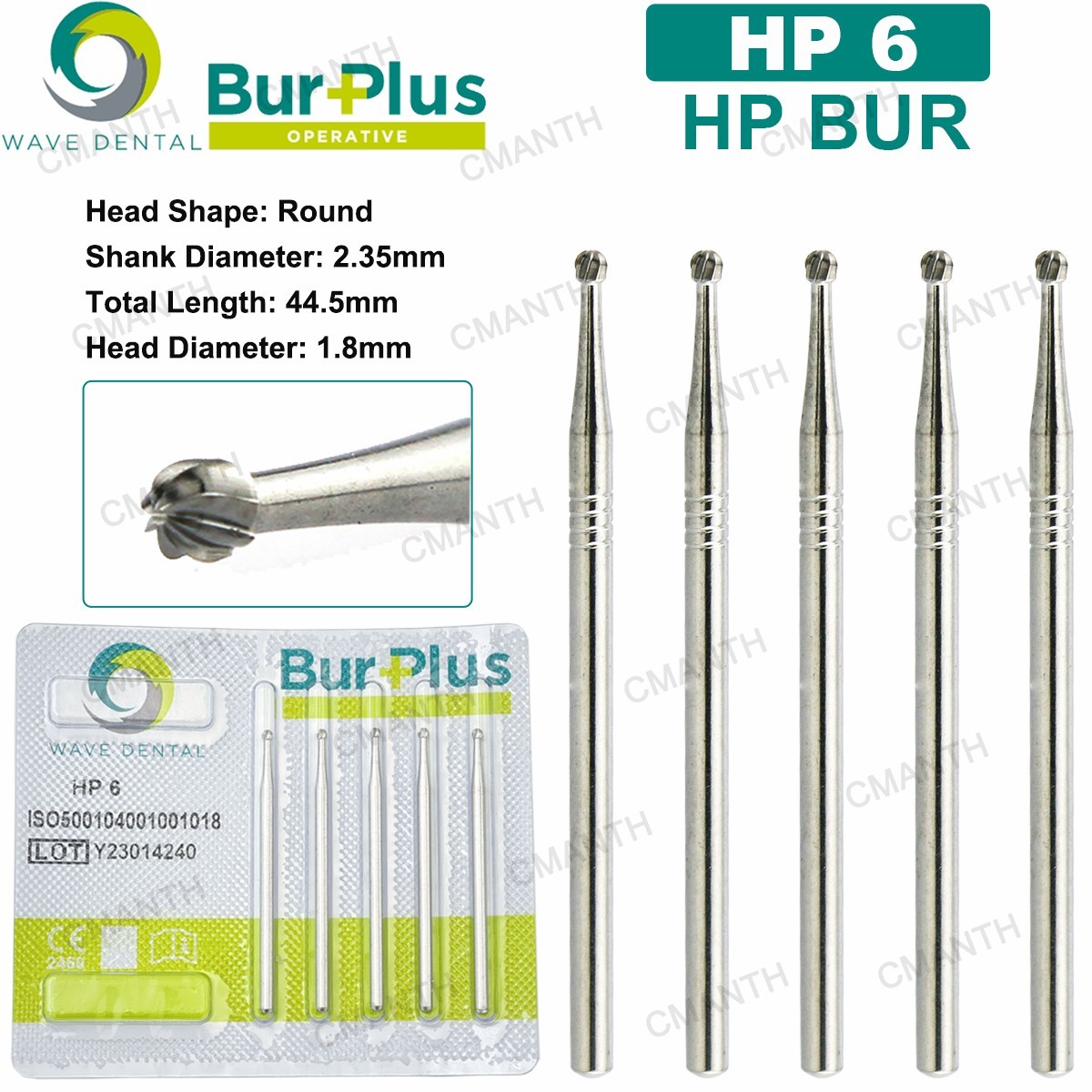 WAVE Dental Carbide Burs HP Surgical Burs Round For Straight Handpiece HP 2 4 8