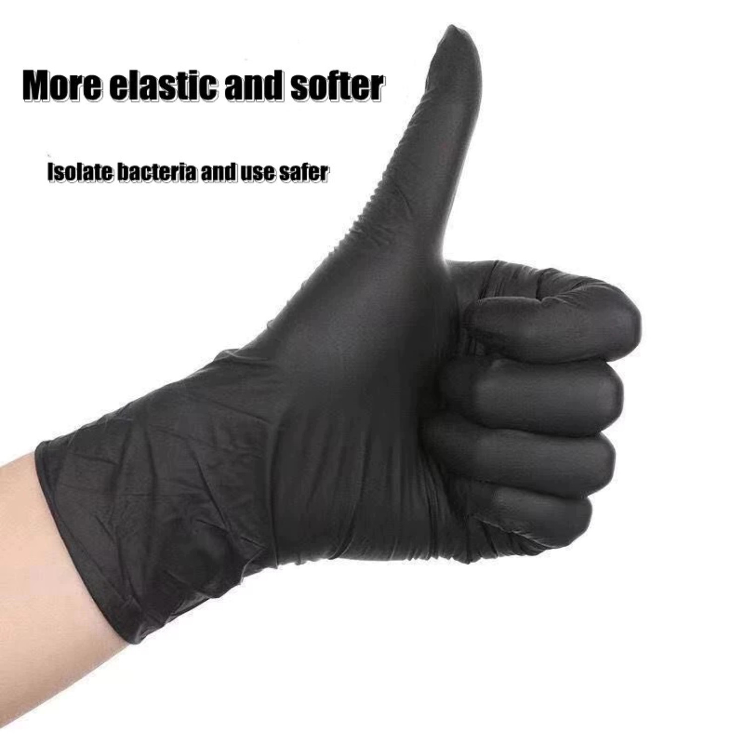 100pcs/box disposable gloves Black vinyl nitrile Sterile Healthcare Food Size M