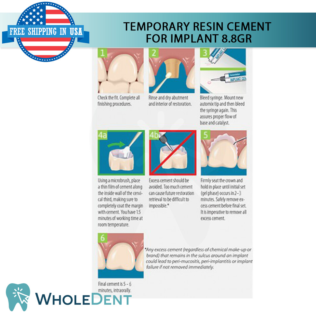 GDT Dental Non Eugenol Temporary Resin Cement For Im plant Retained Crown 8.8gr