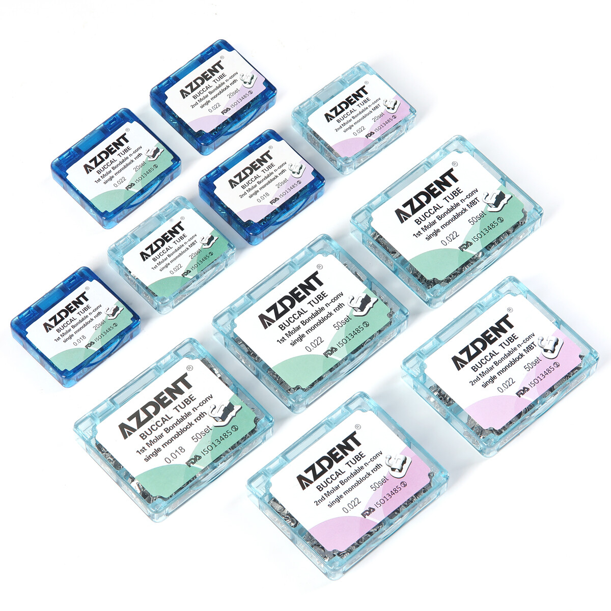 Dental Orthodontic Buccal Tube 1 First Molar Bondable Non-Conv Roth MBT 022 018