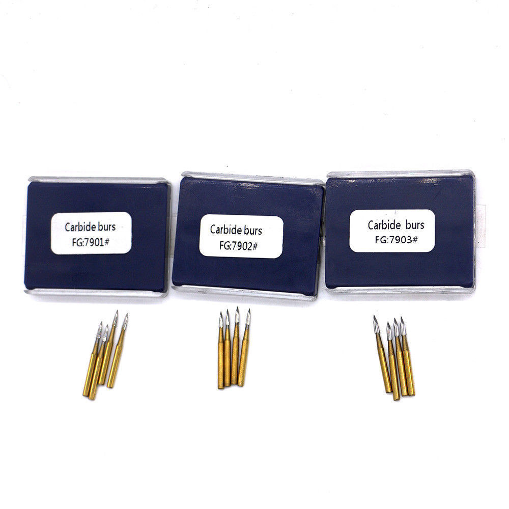 10 Pcs Dental Tungsten STEEL carbide trimming & finishing burs FG7901 7902 7903