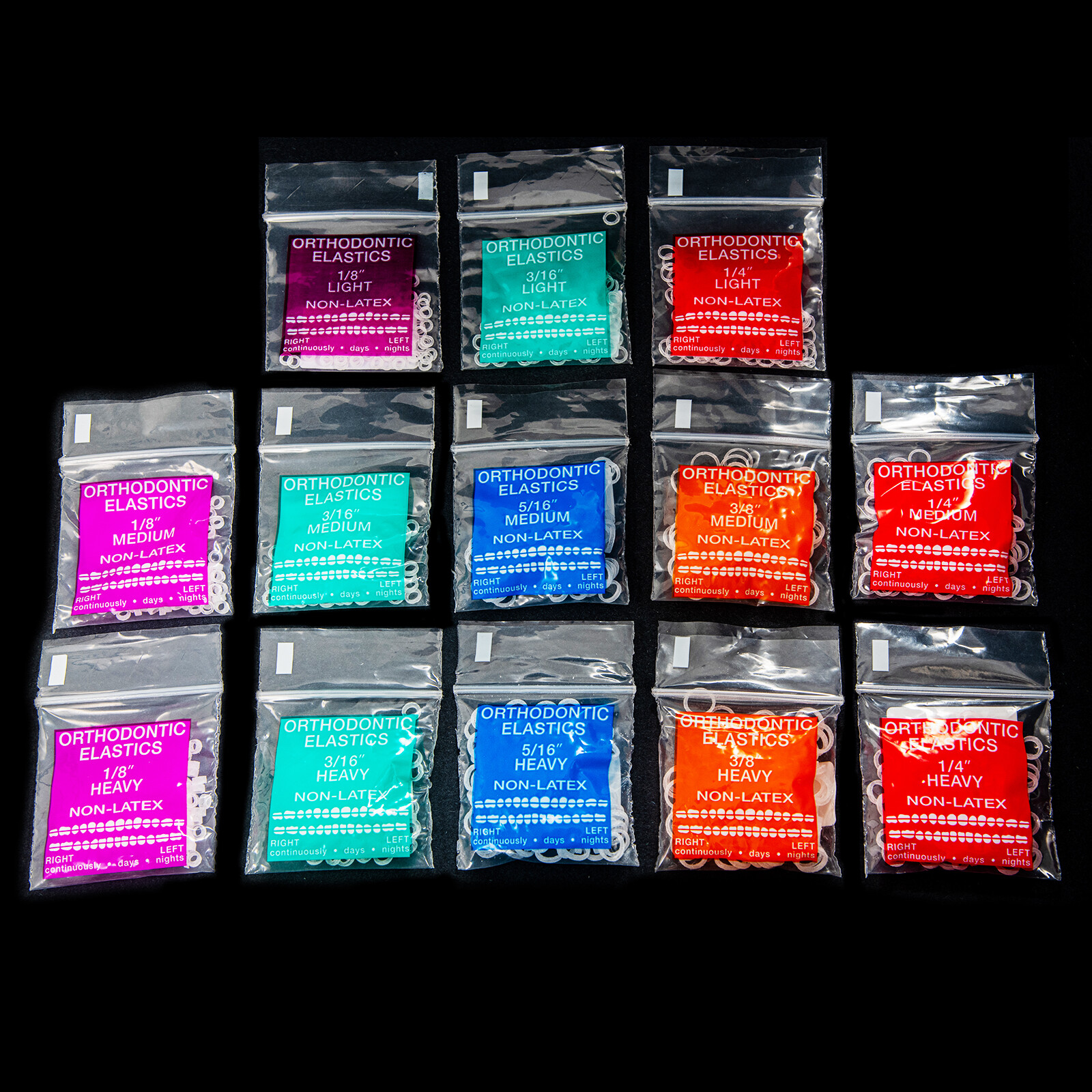 100PCS JMU Dental Orthodontic Elastic Bands Latex Free Made In USA Bracket Brace