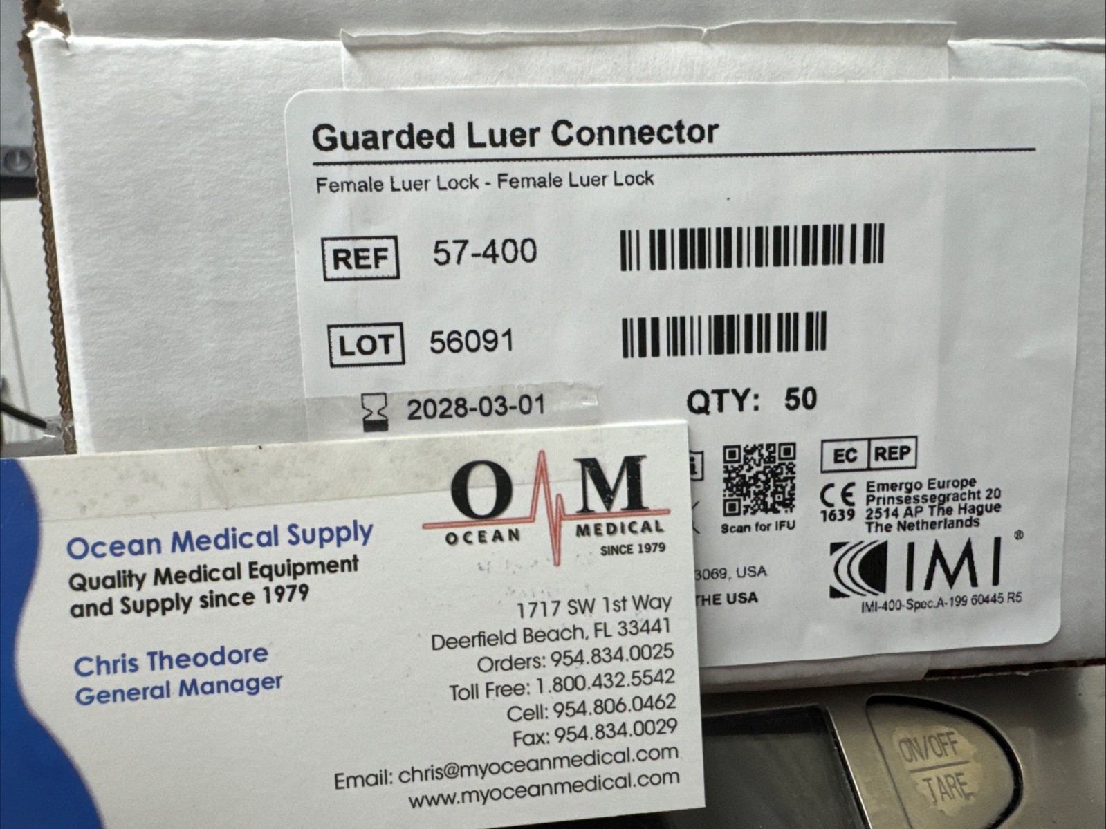 Female Luer Lock To Female Luer Lock, Guarded Luer Connectors, Sterile, 50/Box.