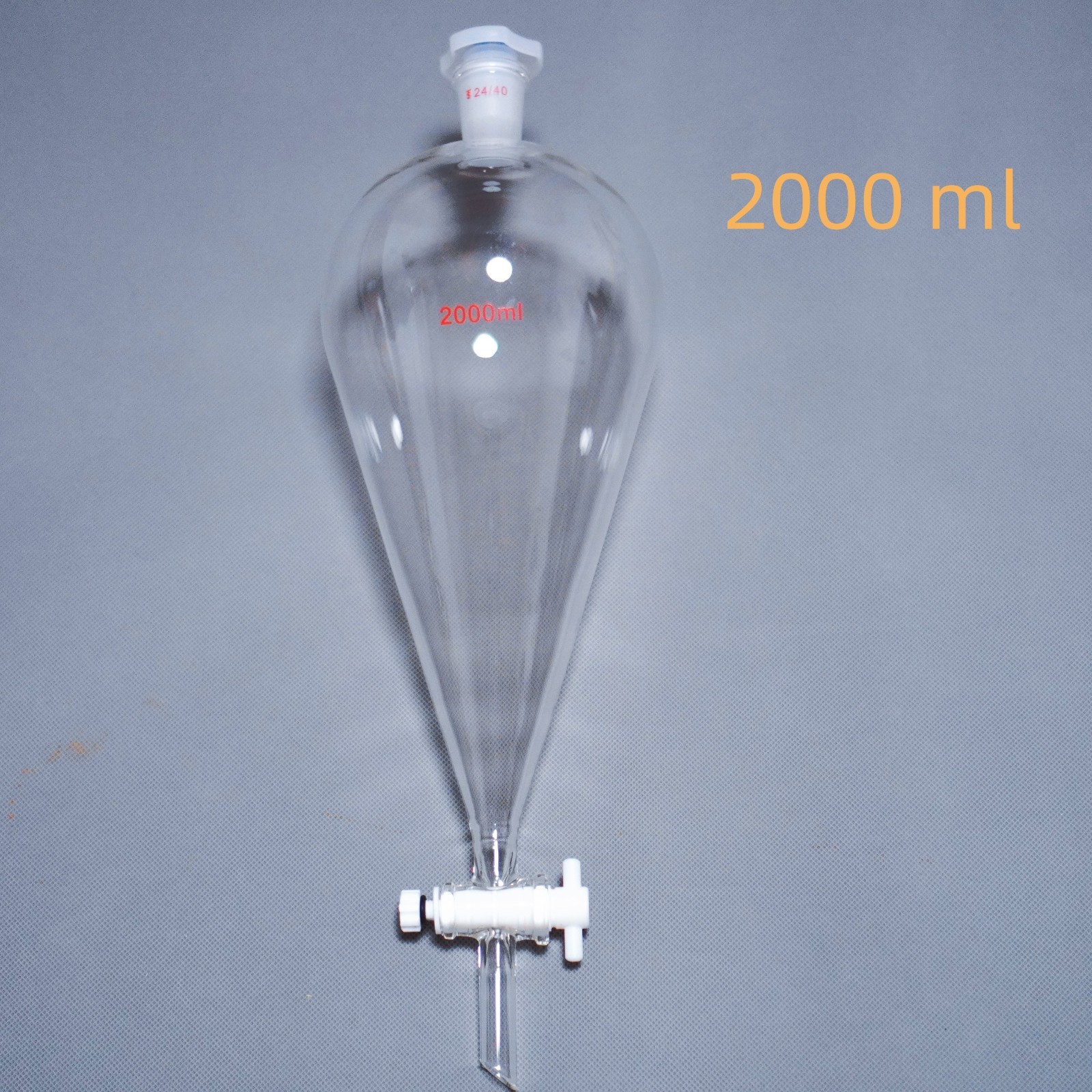 lab glass separatory funnel 2000 ml, 1000 ml, 500 ml, 250 ml, telfon stopcock