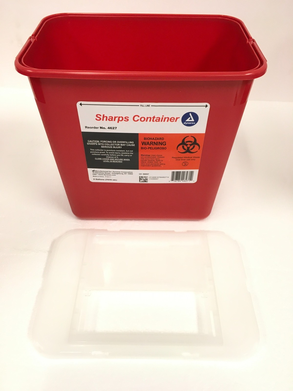New 6 PACK!! 2 Gallon Sharps Disposable Biohazard Container Red Dynamex 4627