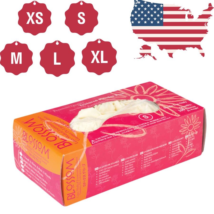 Latex Gloves Powder-Free Textured Non-Sterile Extra Small w/ options