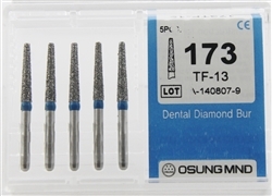 Dental Diamond Burs, Standard Grit Multi-Use, 5 Pcs/Pk [173TF-13]