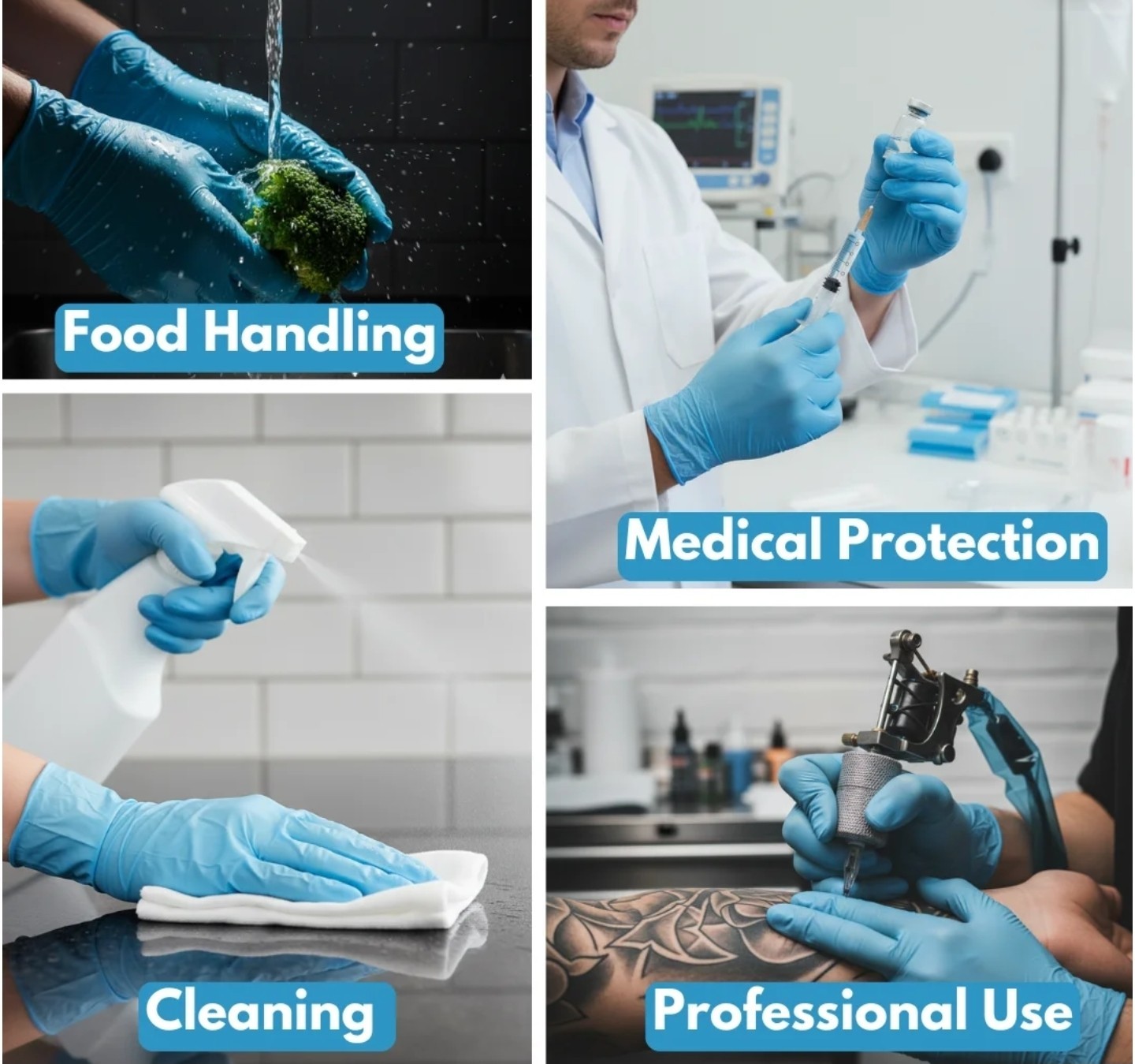 KINGFA Medical Powder Free Nitrile Examination Gloves Medium for Healthcare
