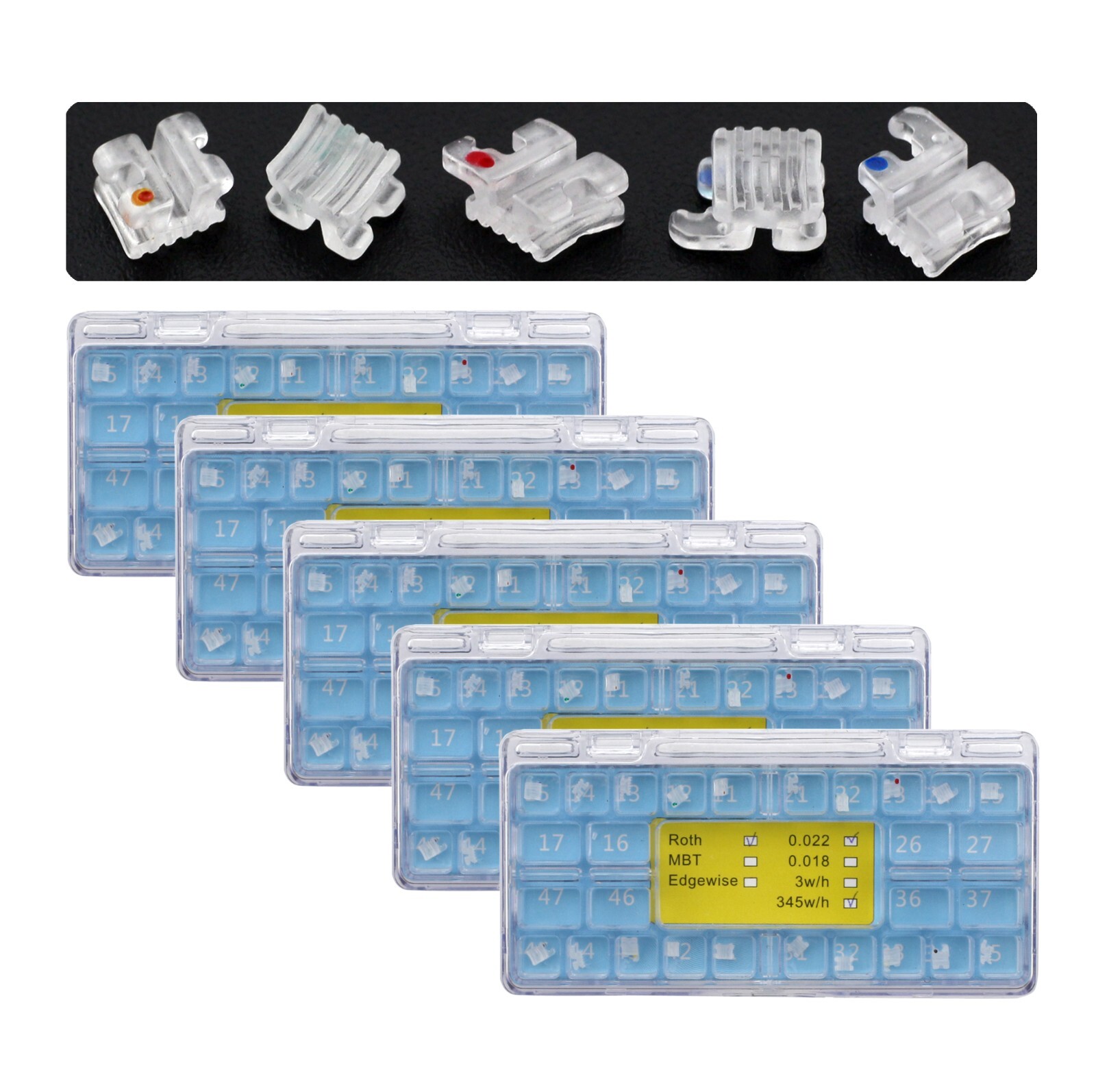 Dental Orthodontic Bracket Ceramic Clear Braces Sapphire Aesthetic Roth MBT 022