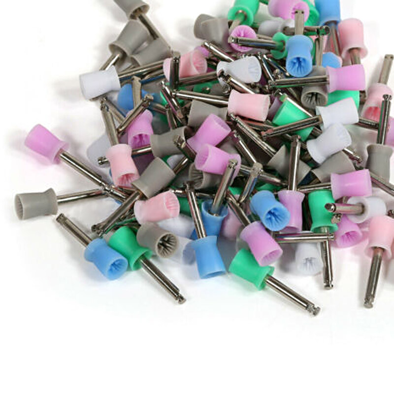 100Pcs/box Dental Oral Prophy Cup Rubber Polish Polishing Tooth Mixed-Color