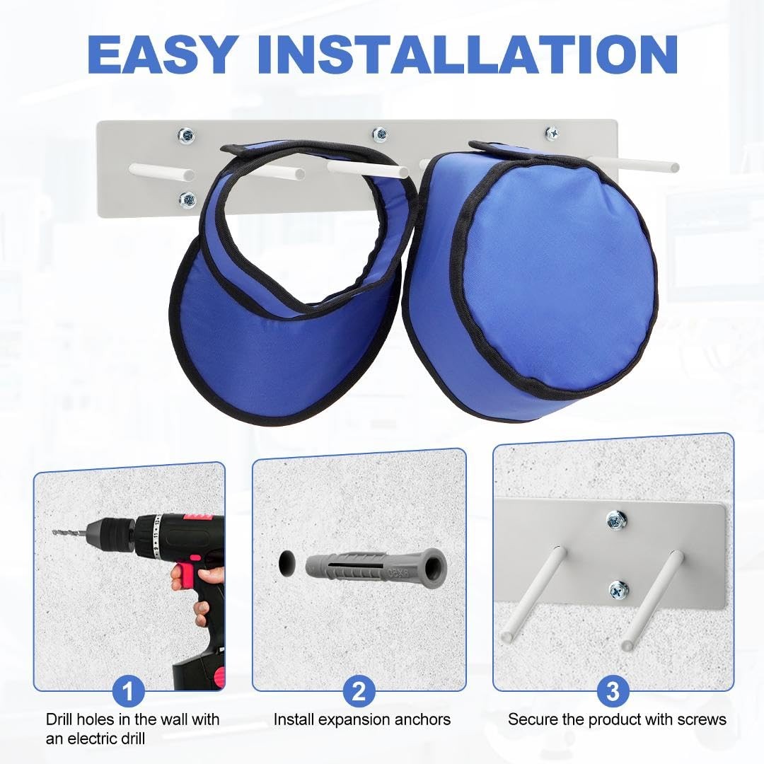 2x Lead Apron Hanger 6-Hook Heavy Duty Wall Mount w/ Extra Long Anti-Slip Hooks