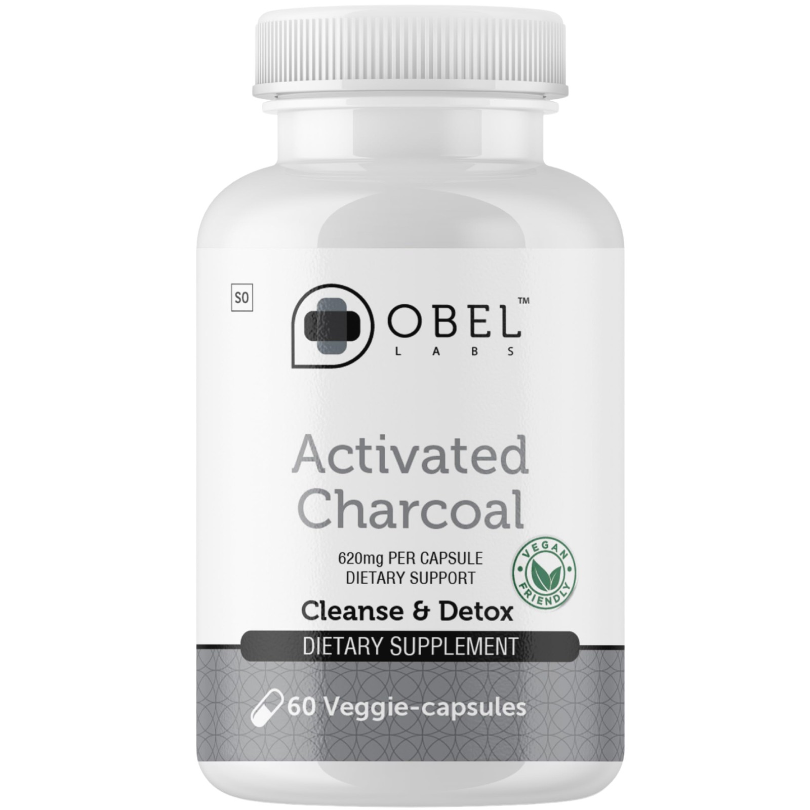 Coconut derived Activated Charcoal 1240 mg | 60 1 Count (Pack of 60)