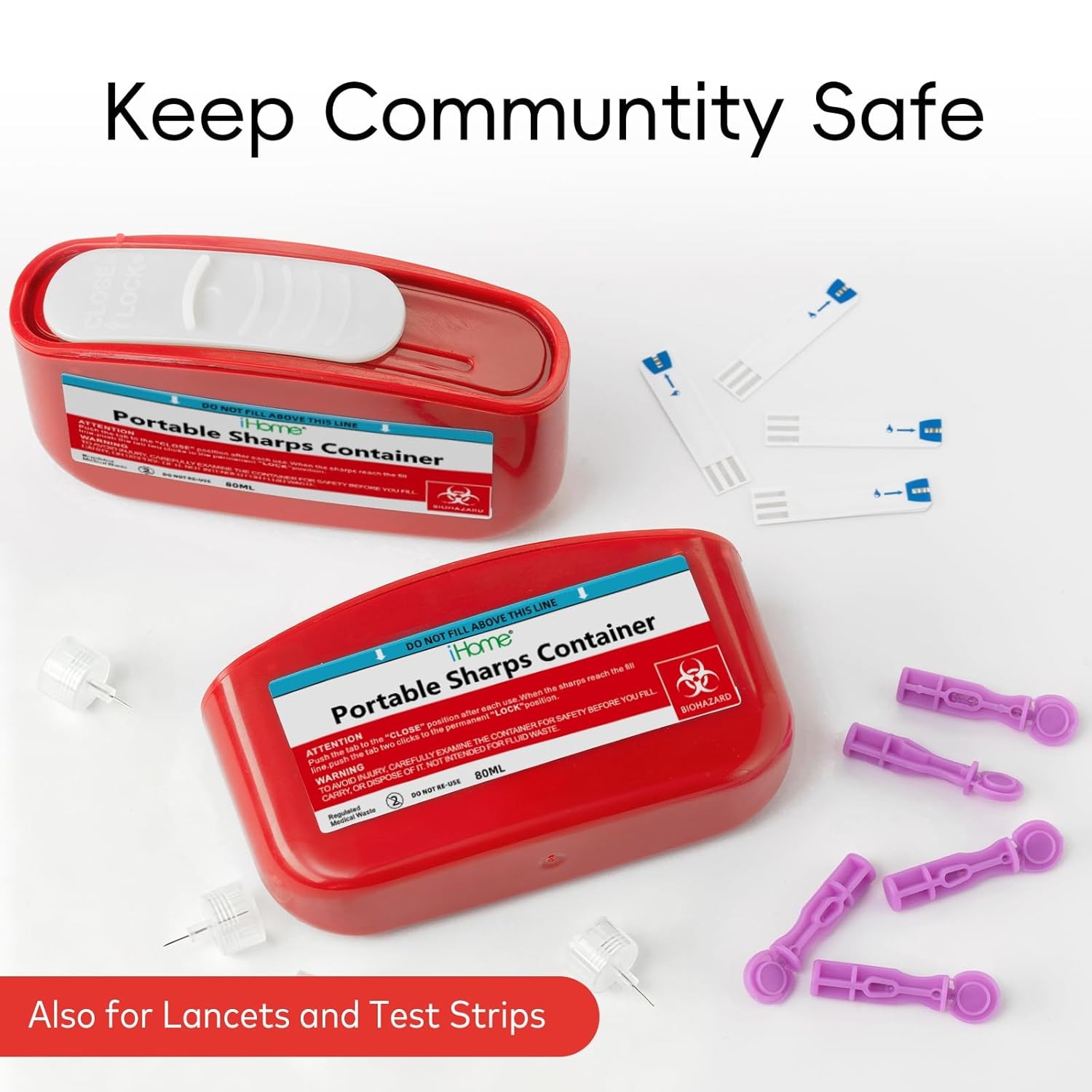 Portable Sharps Container 3 Pack Mini Disposal Container for Home and Travel