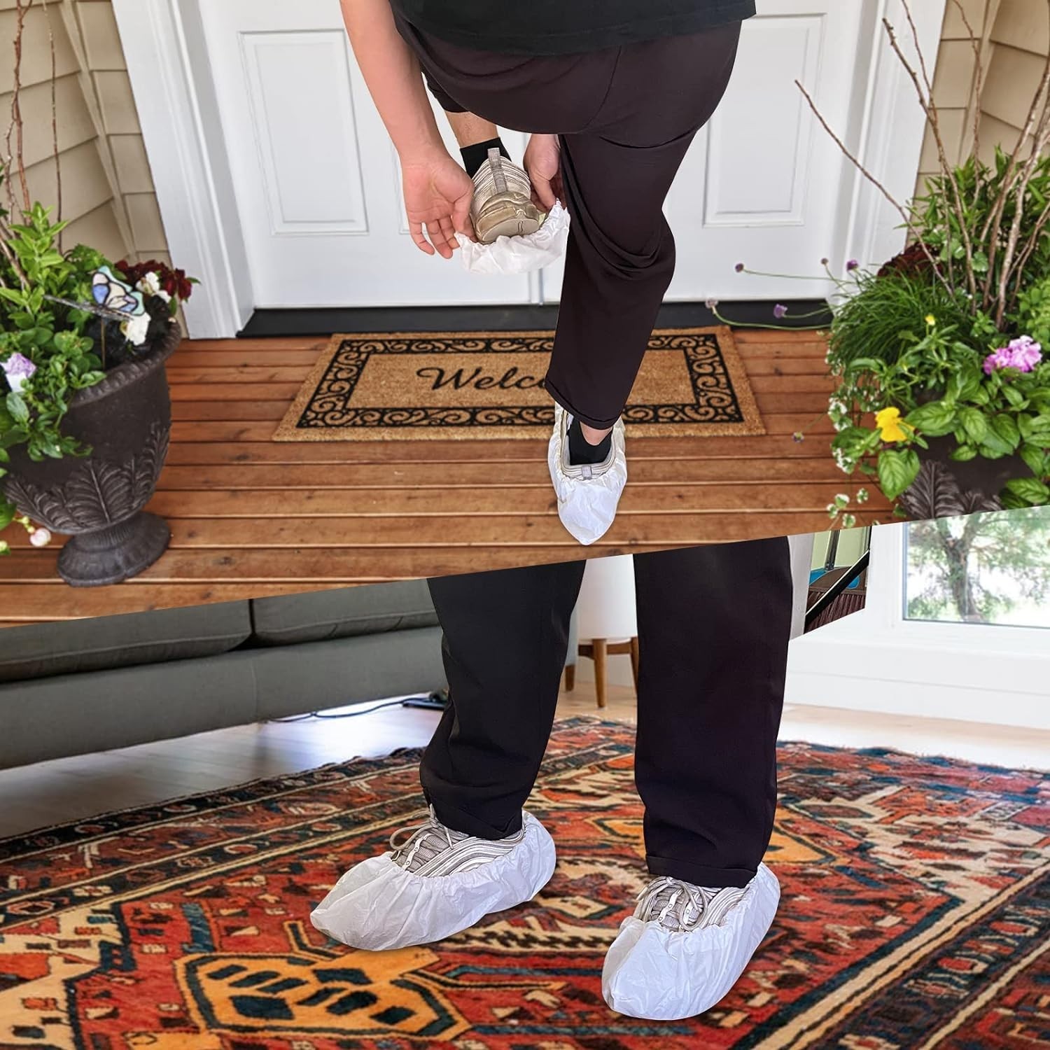 Versatile 200 Pack Disposable Shoe Protectors – Ideal for Indoor & Outdoor Use